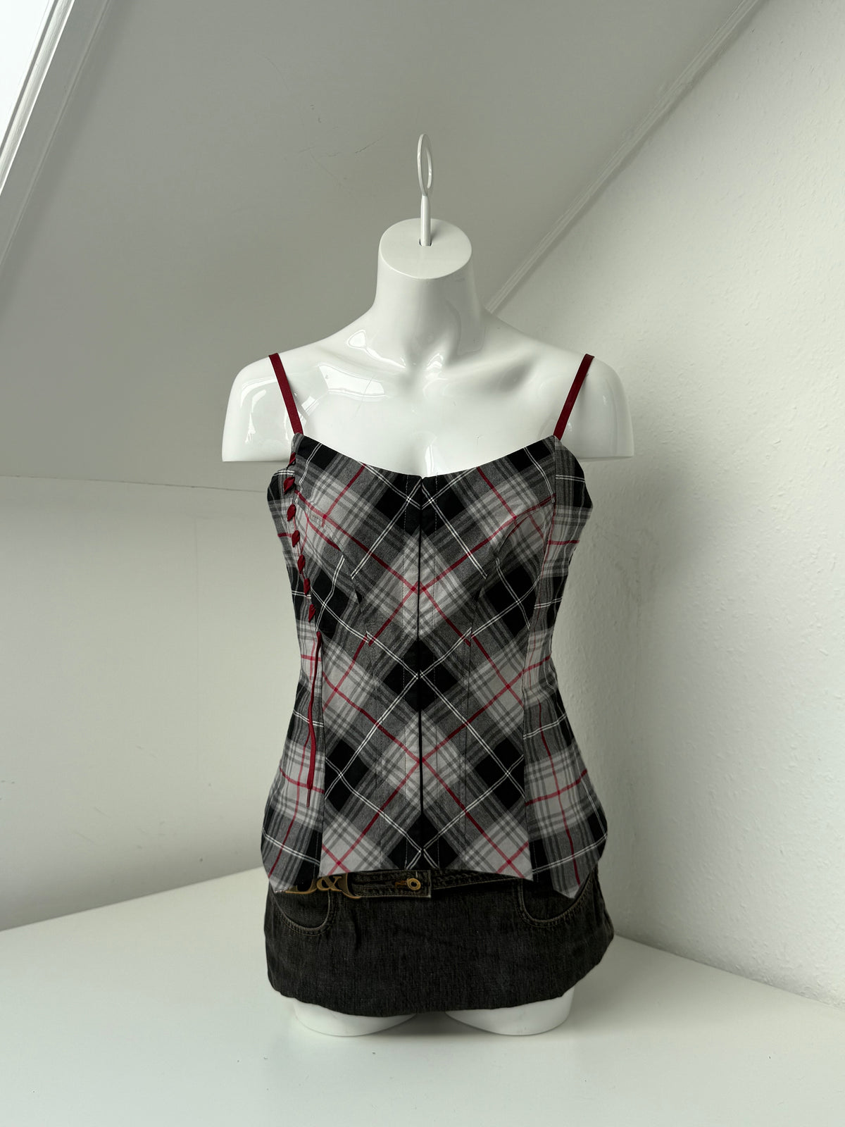 Cop Copine Tartan Corset Top (L)