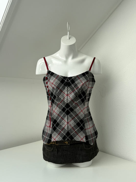 Cop Copine Tartan Corset Top (L)