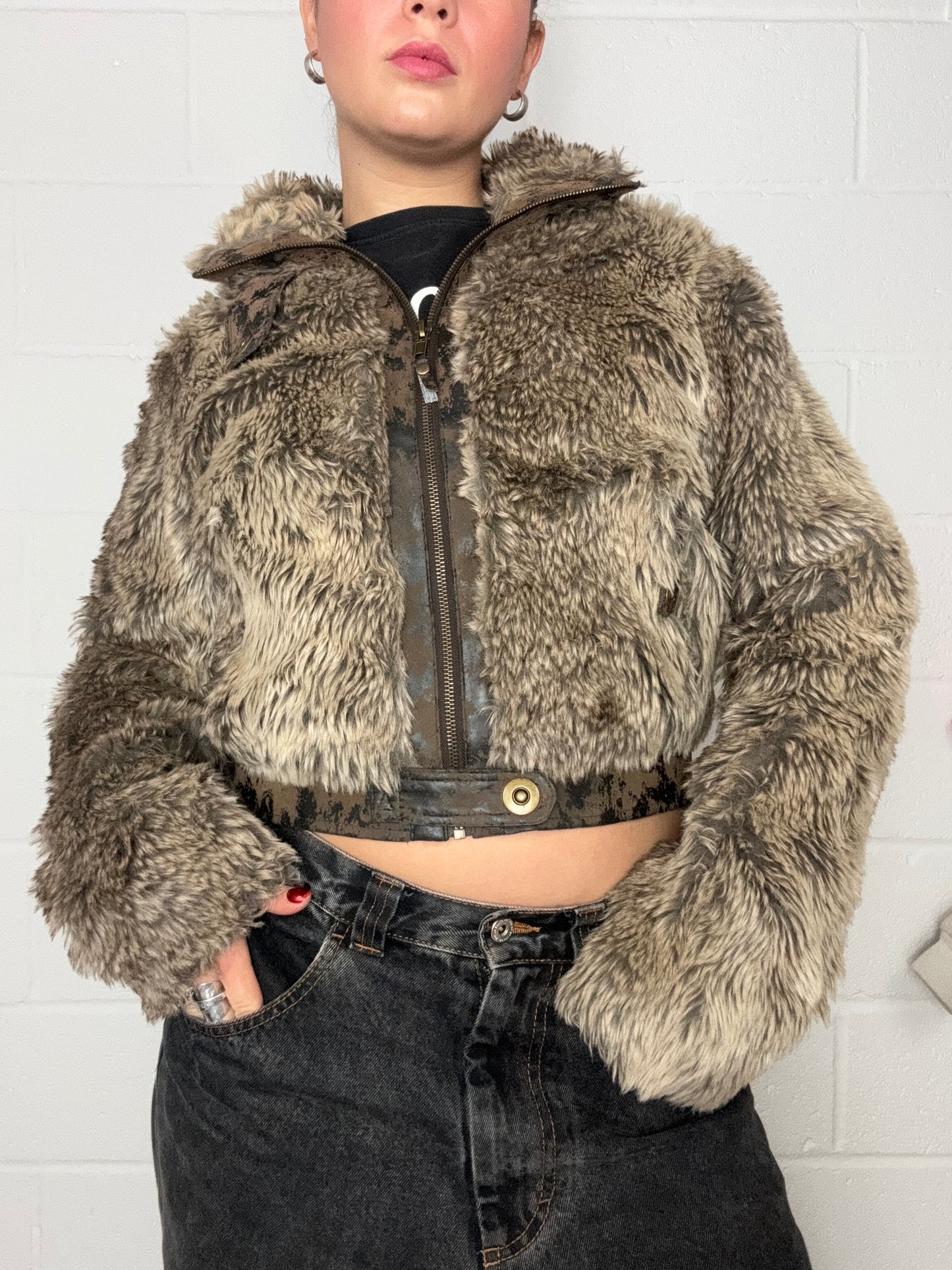 Y2K Faux Fur Jacket (UK10)