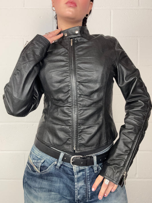 Leather Y2K Jacket (UK10)