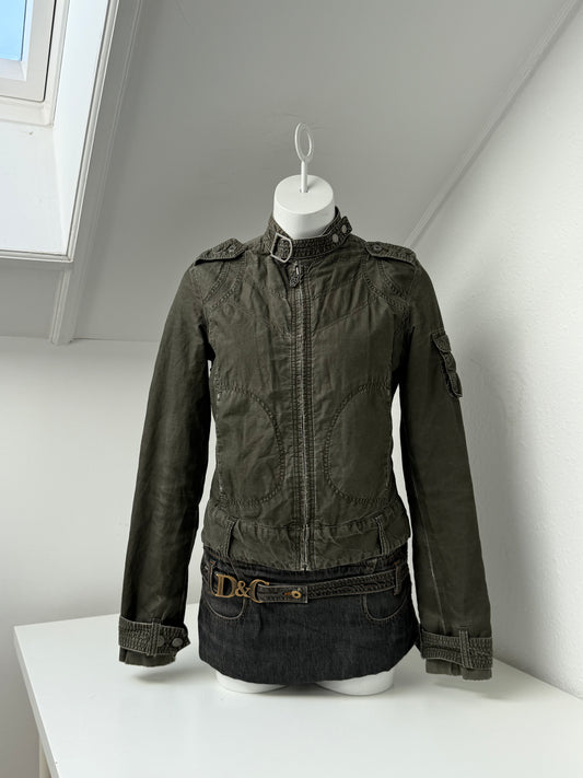 Diesel Khaki Vintage Biker Jacket (M)