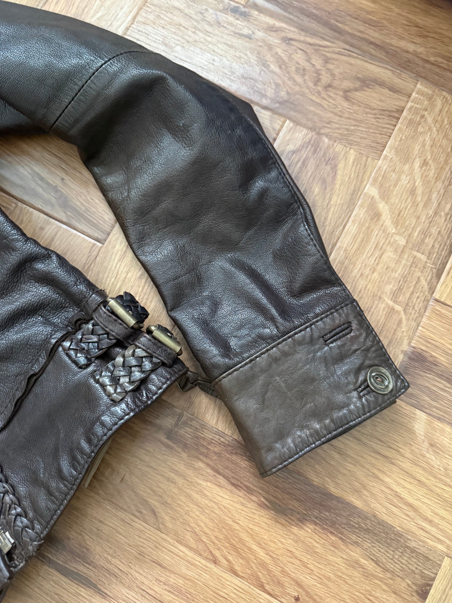 Allsaints Leather Braided Jacket (UK12)