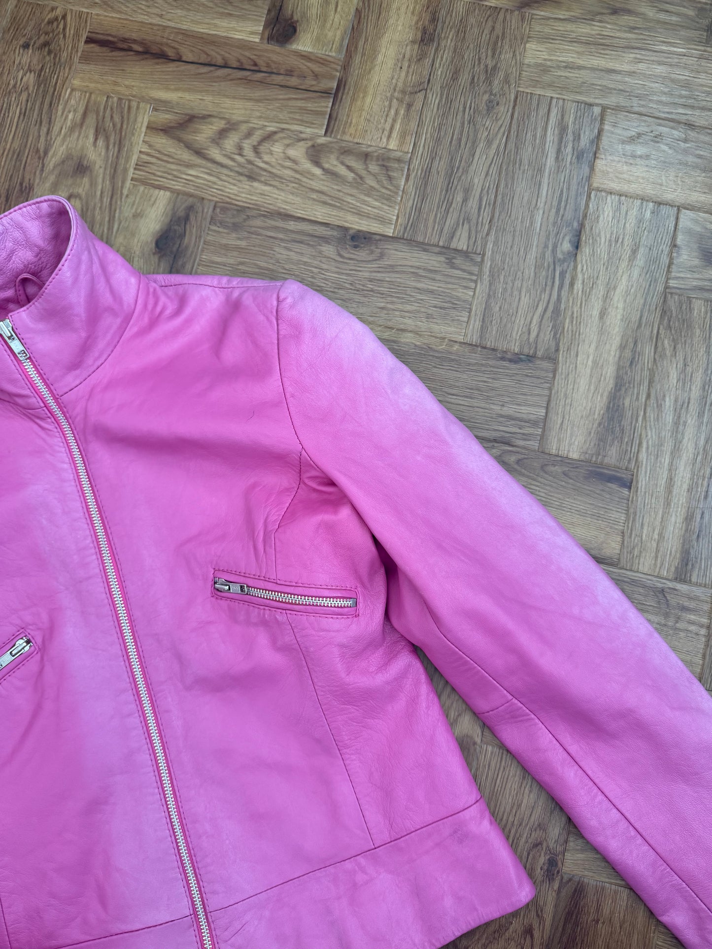 Pink Leather Jacket (M)
