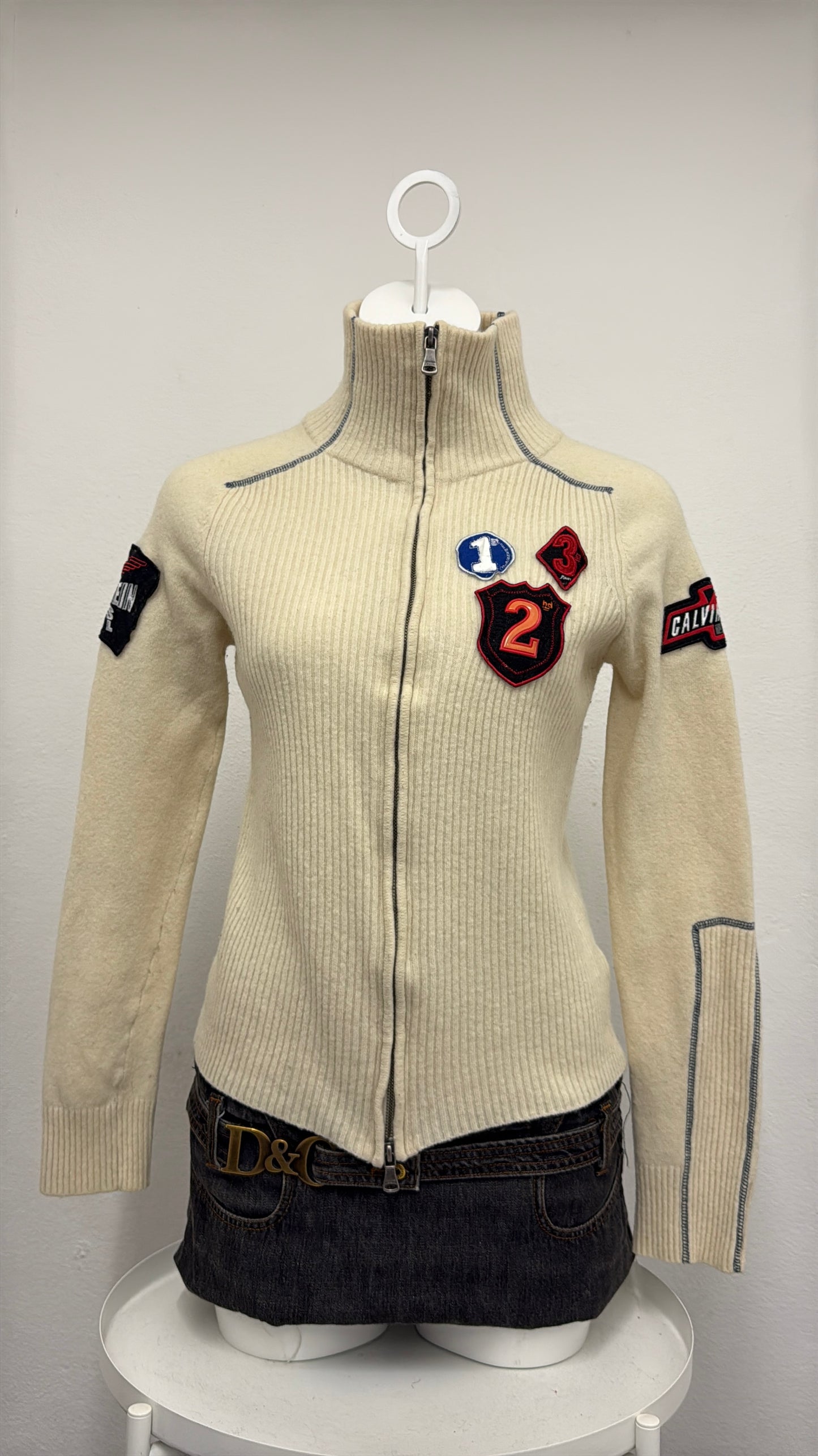 Calvin Klein Patchwork Wool Knit Jumper (XL)