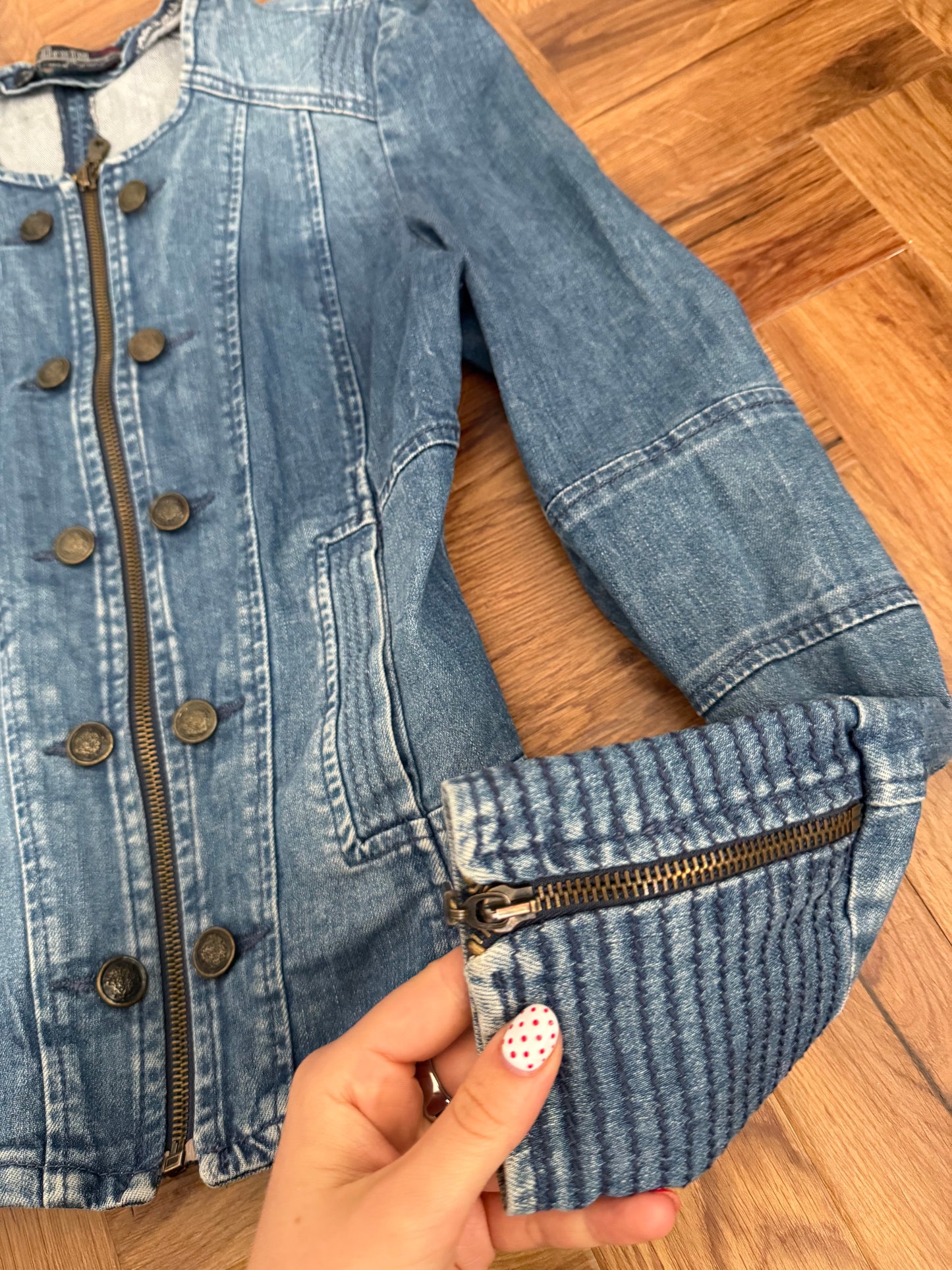 Fitted Denim Military Jacket (S)