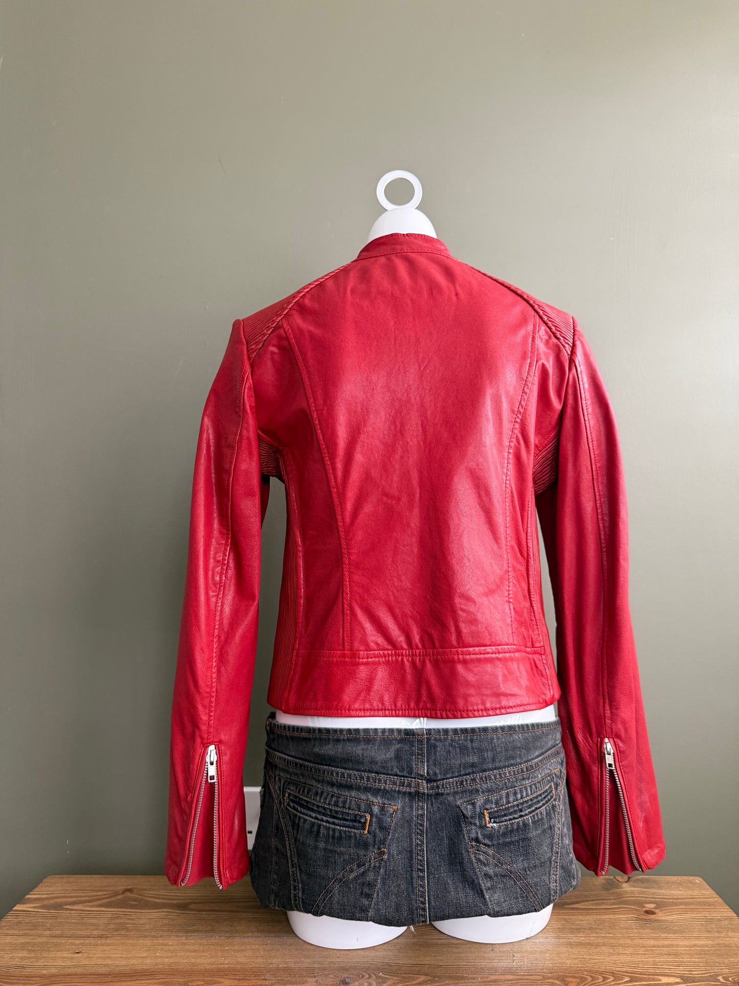 Diesel Red Leather Jacket (M)