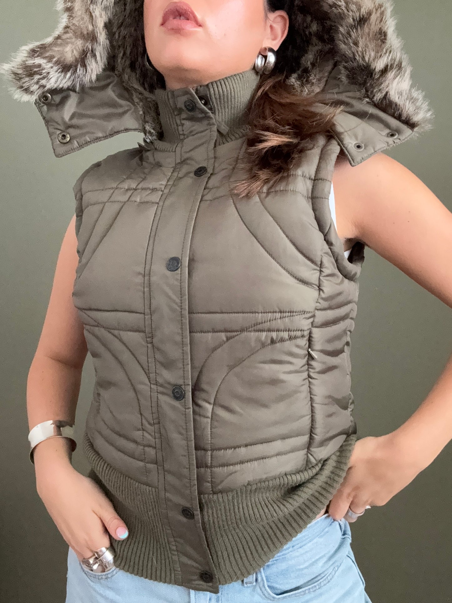 Khaki Y2K Gilet (UK8)