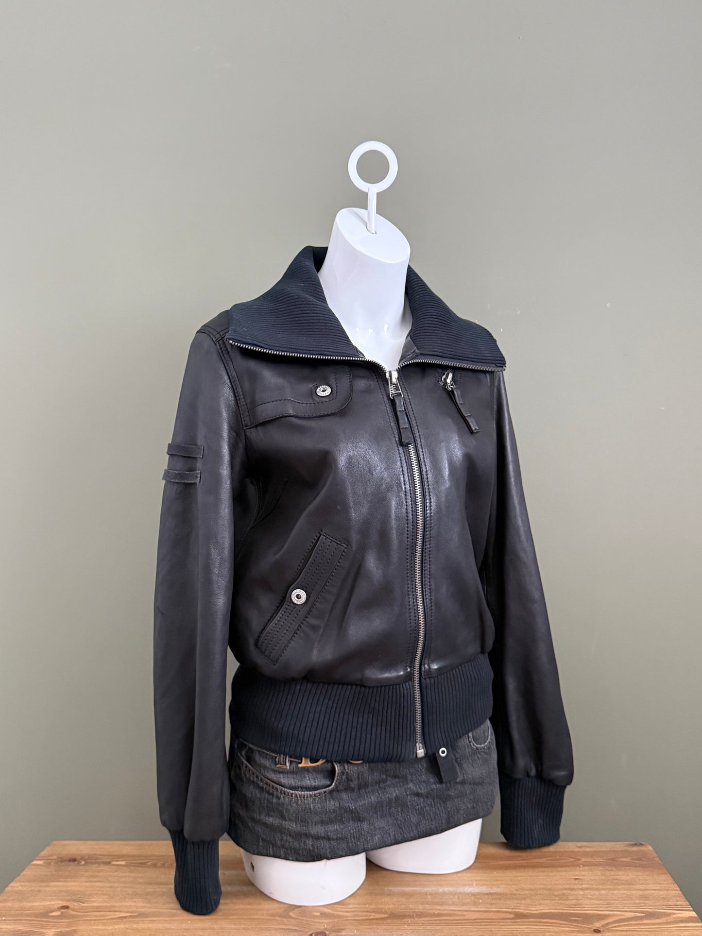 Diesel Leather Bomber Jacket (L)