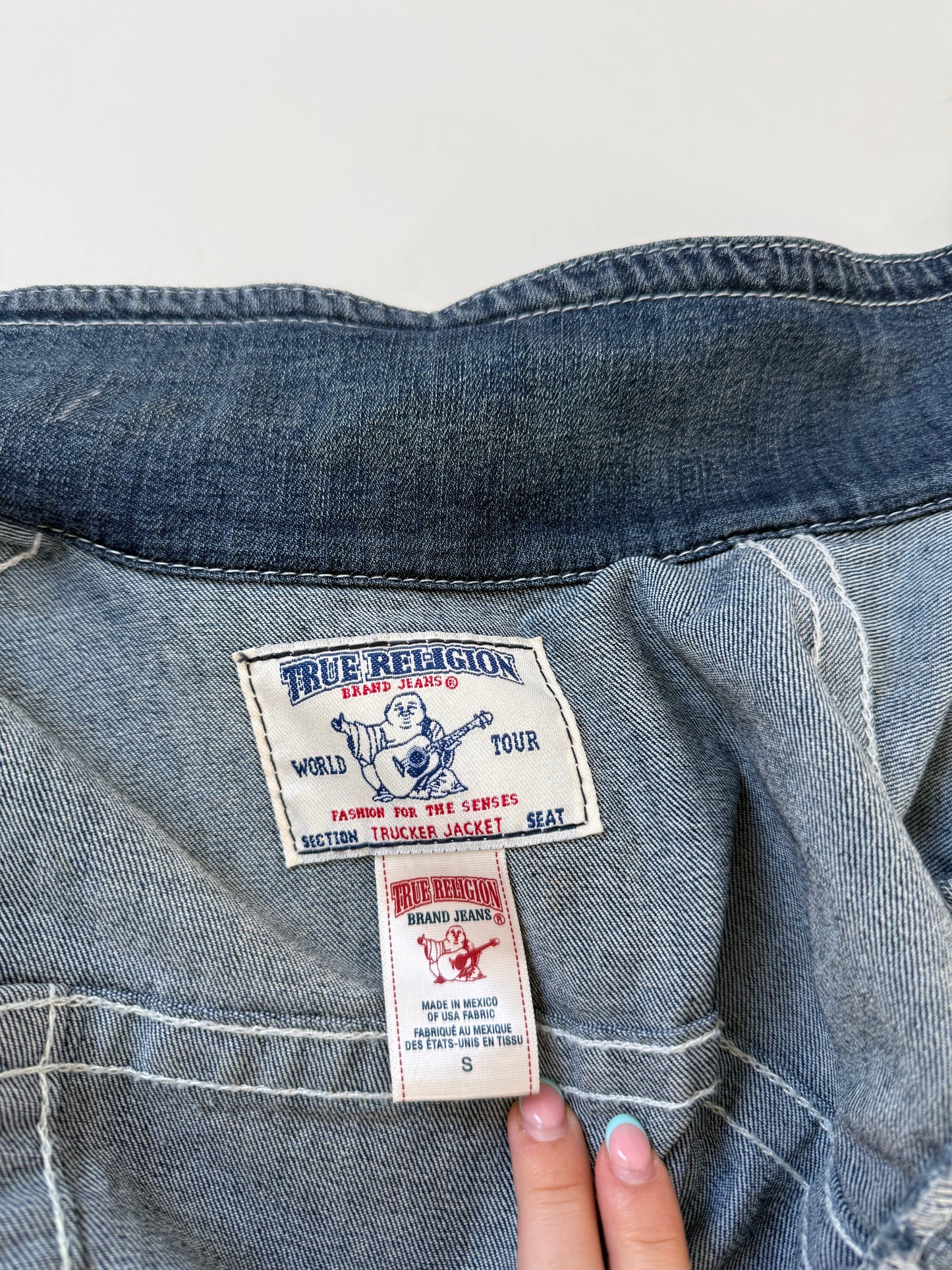 True Religion Denim Contrast Stitch Denim Jacket (S)