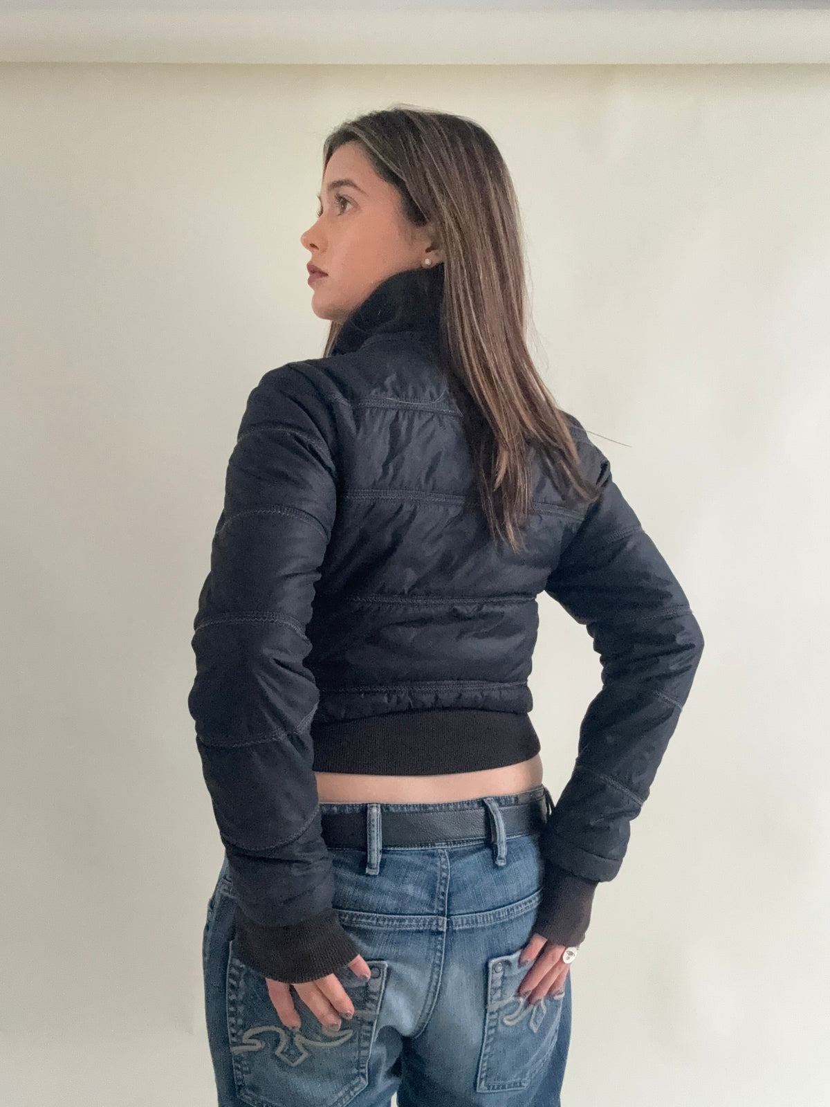Hooch Cropped Bomber Jacket (S)