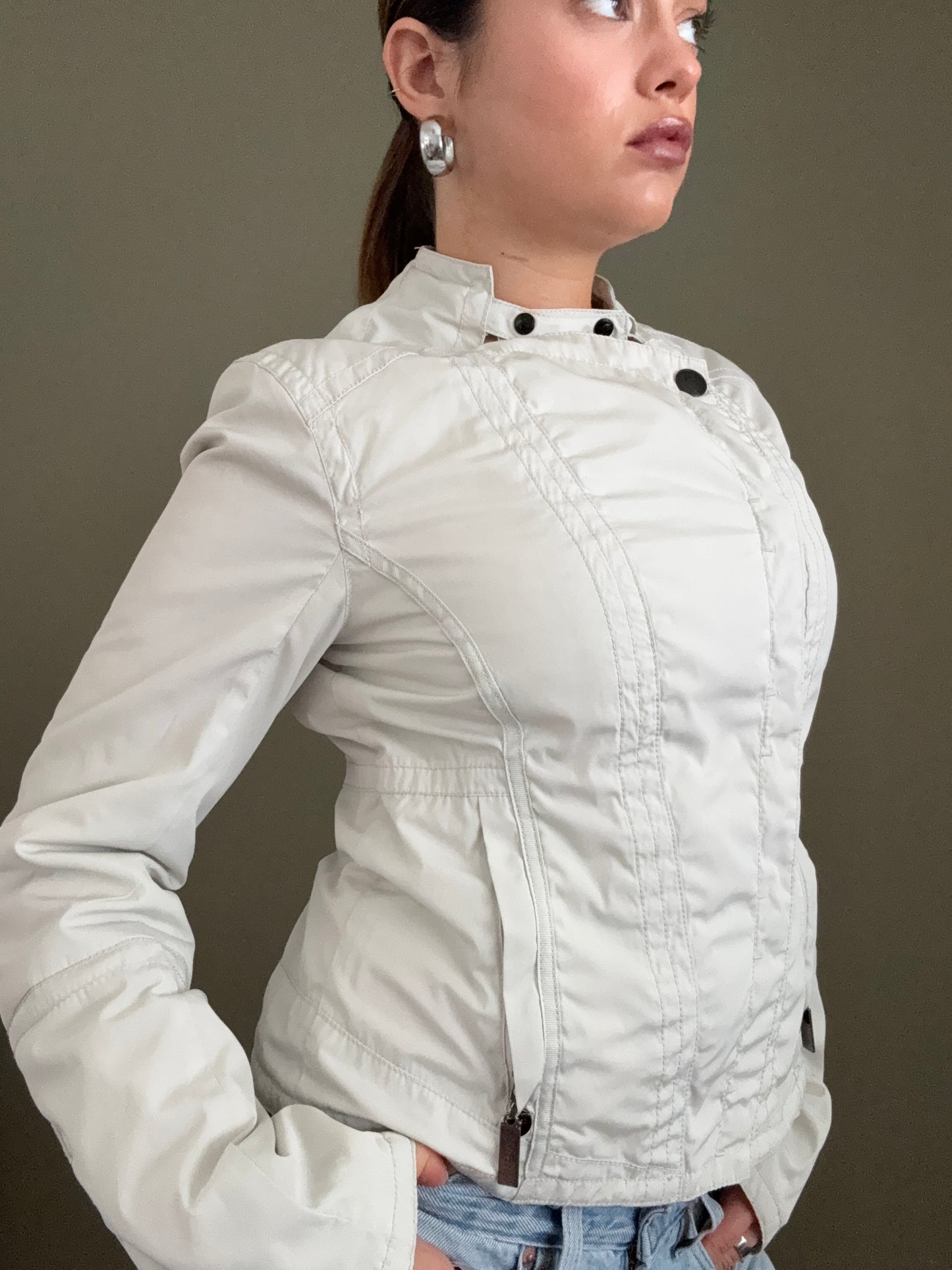 Firetrap Cream Biker Jacket (M)