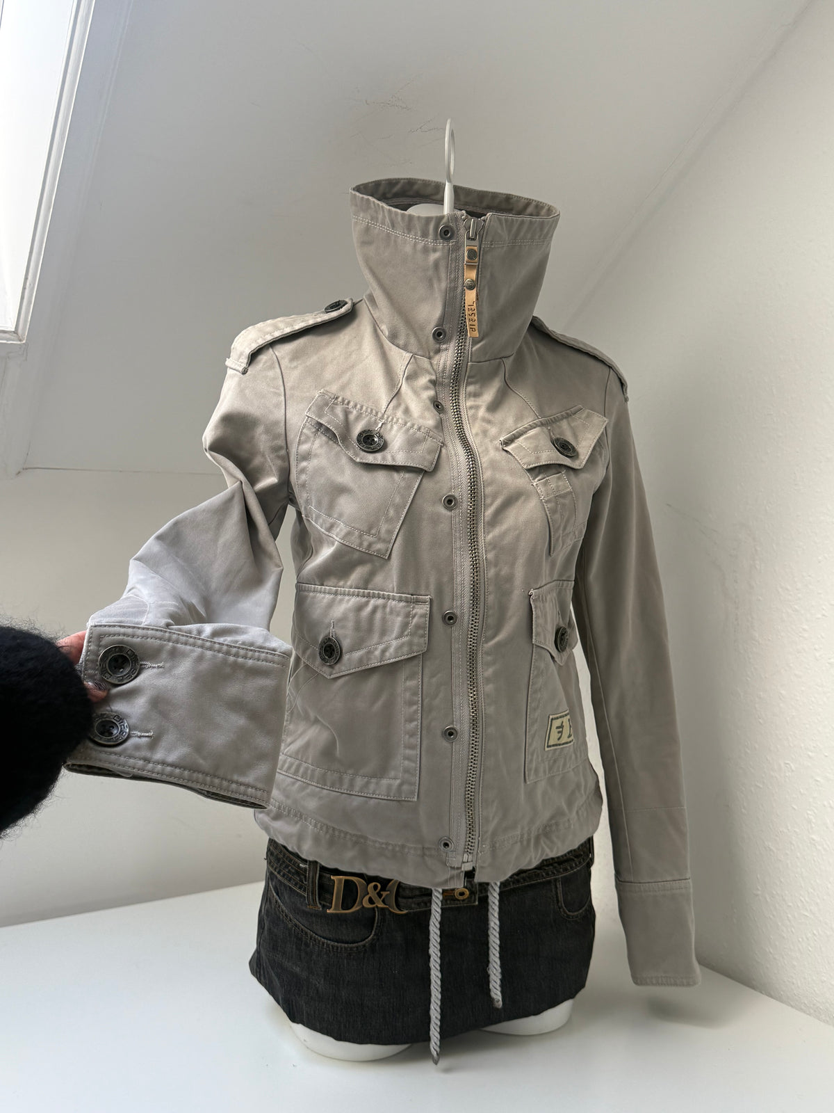 Diesel Vintage Funnel Neck Cargo Jacket (L)
