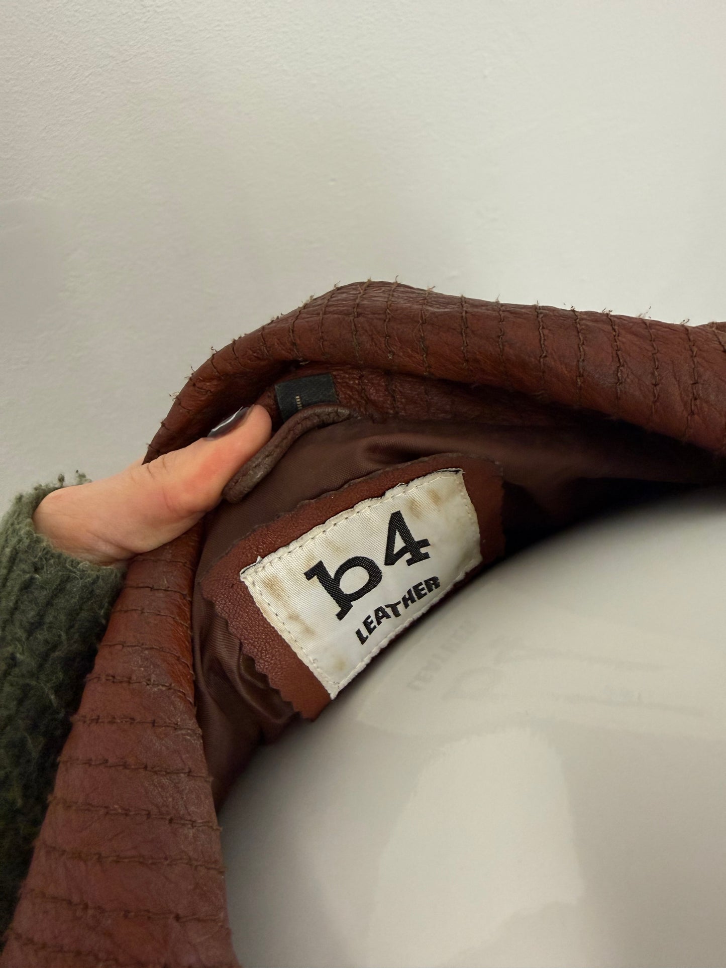 Leather Cargo Jacket (L)