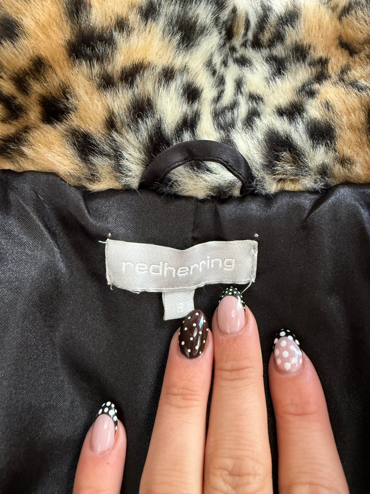 Leopard Faux Fur Jacket (UK8)