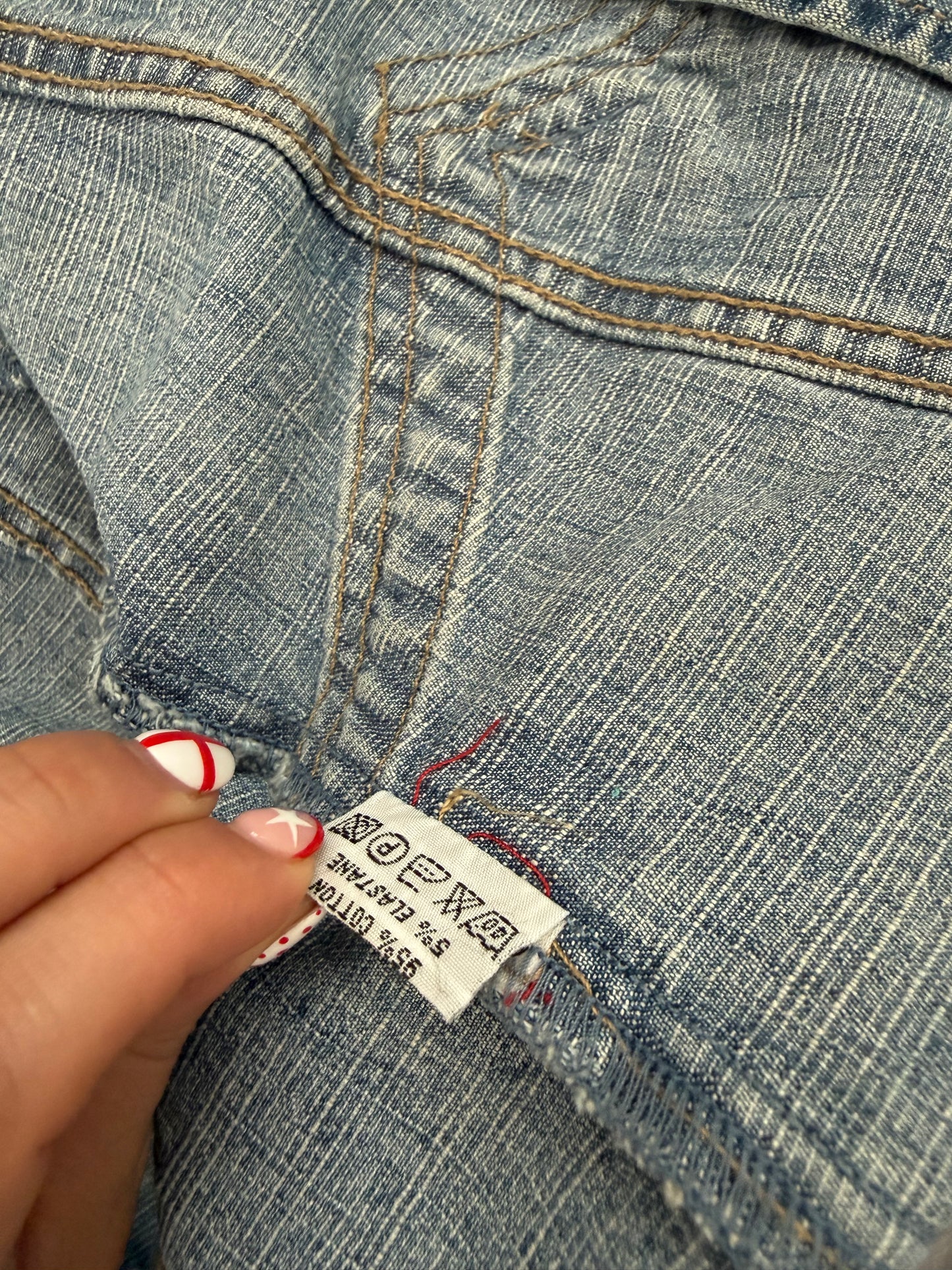 Asymmetrical Y2K Denim Jacket (UK12)