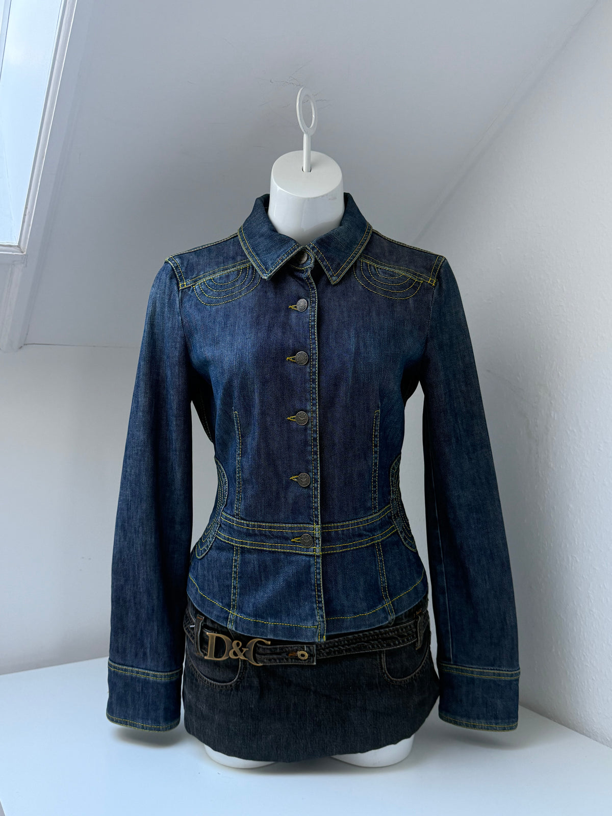 Vintage Armani Denim Military Style Jacket (UK14)