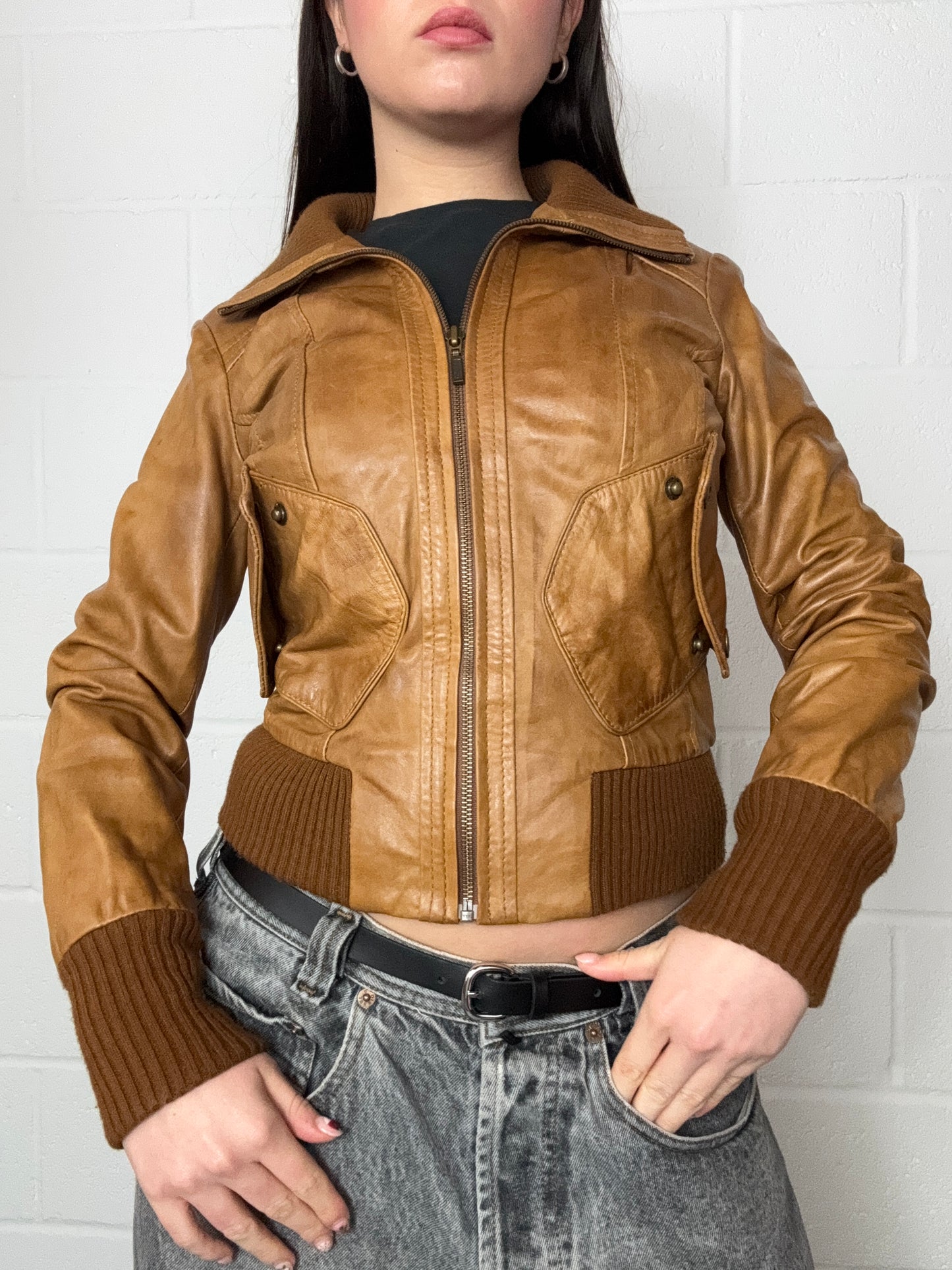 Fitted Leather Jacket (UK8)