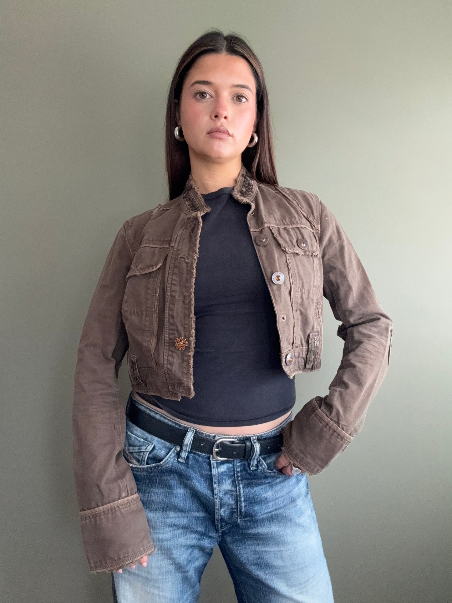 Y2K Cropped Jacket (UK12)