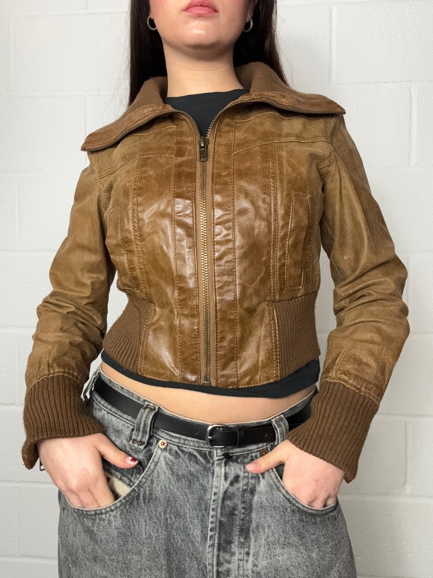 Fitted Leather Jacket (UK10)