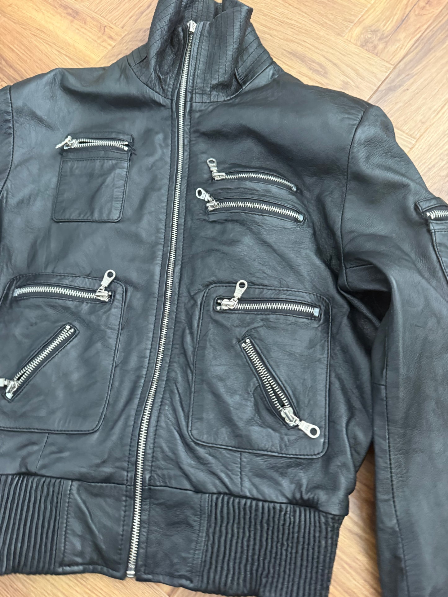 Leather Cargo Jacket (XL)