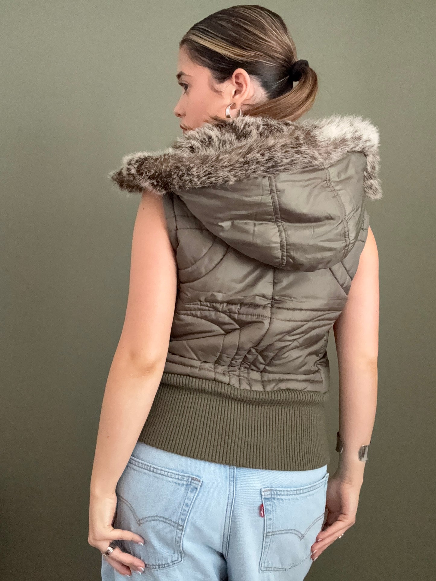 Khaki Y2K Gilet (UK8)