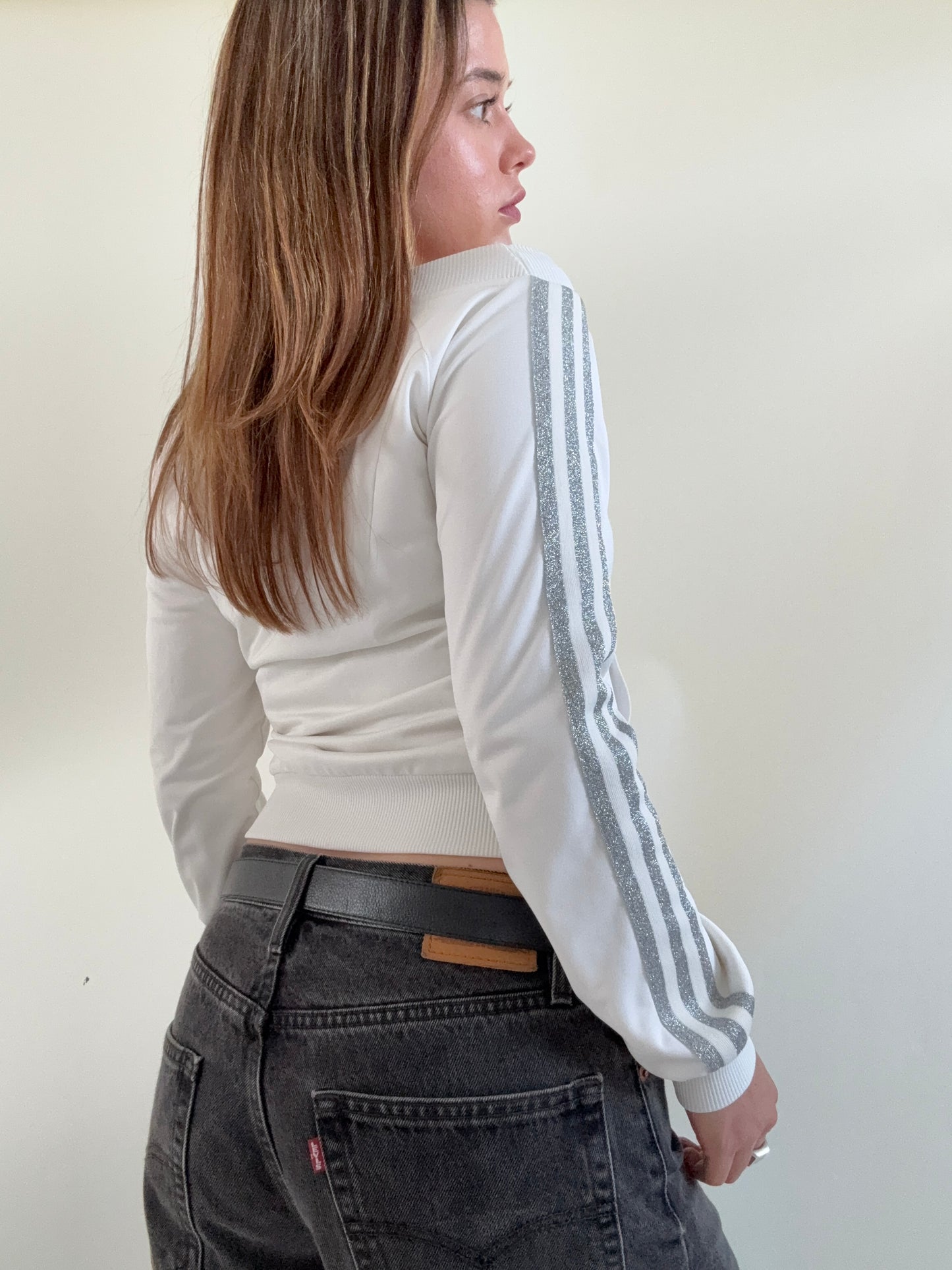Adidas Off The Shoulder Tracksuit Top (S)