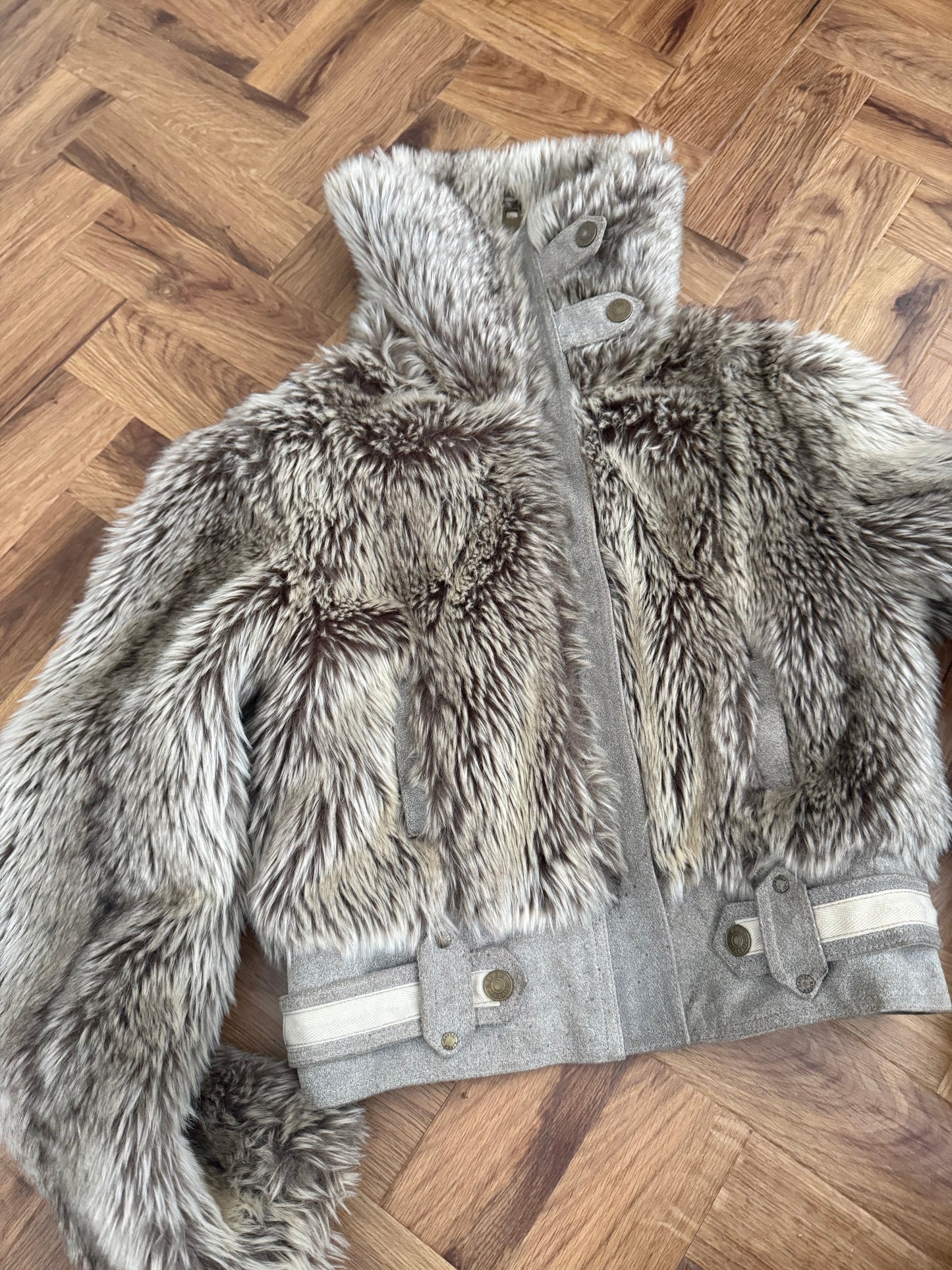 Faux Fur Bomber Jacket (UK10)