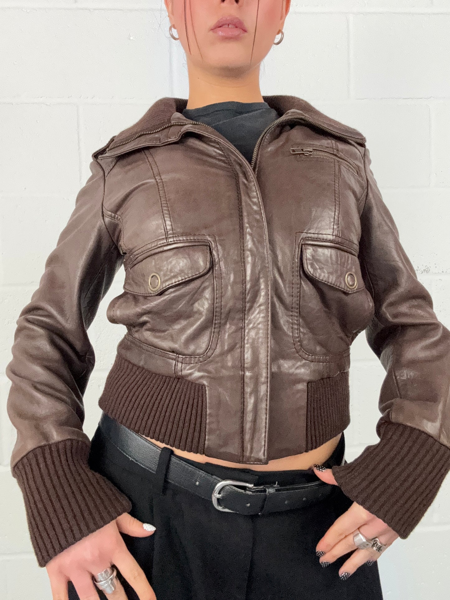 Brown Vintage Leather Jacket (UK10)