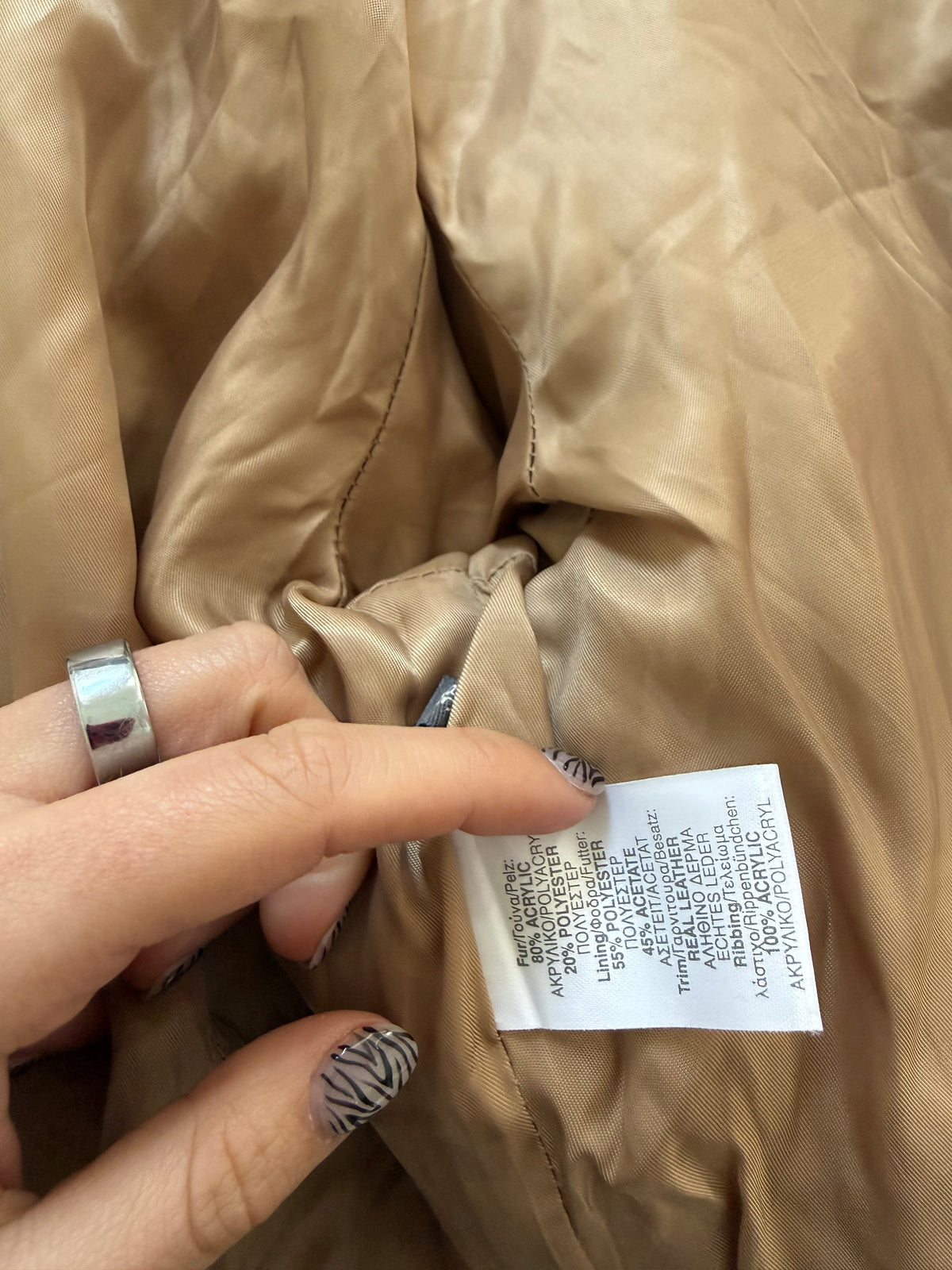Faux Fur Hooded Bomber Jacket (UK12)