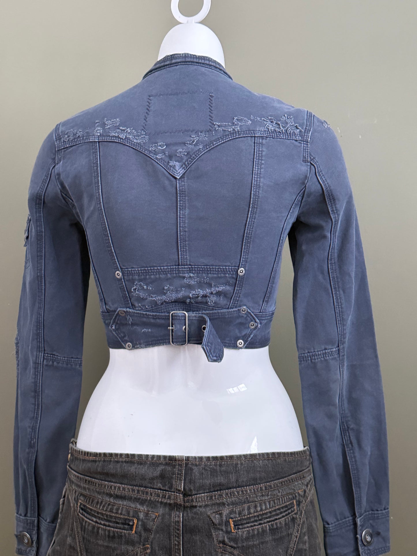 Cropped Y2K Distressed Jacket (UK8)