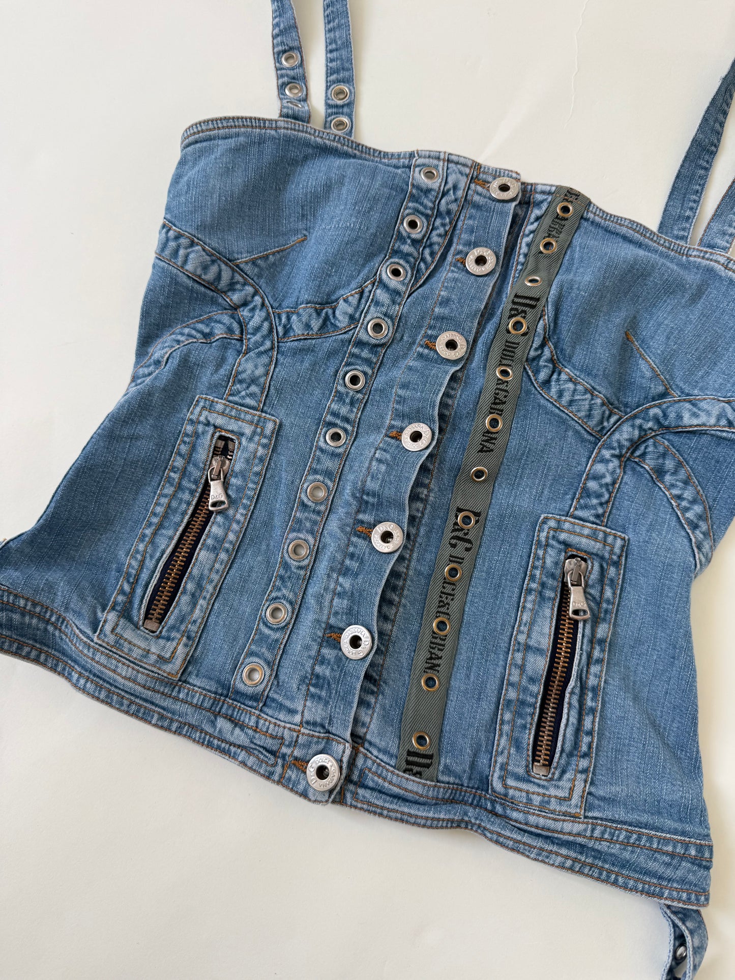 Dolce & Gabbana Denim Corset Top (XS)