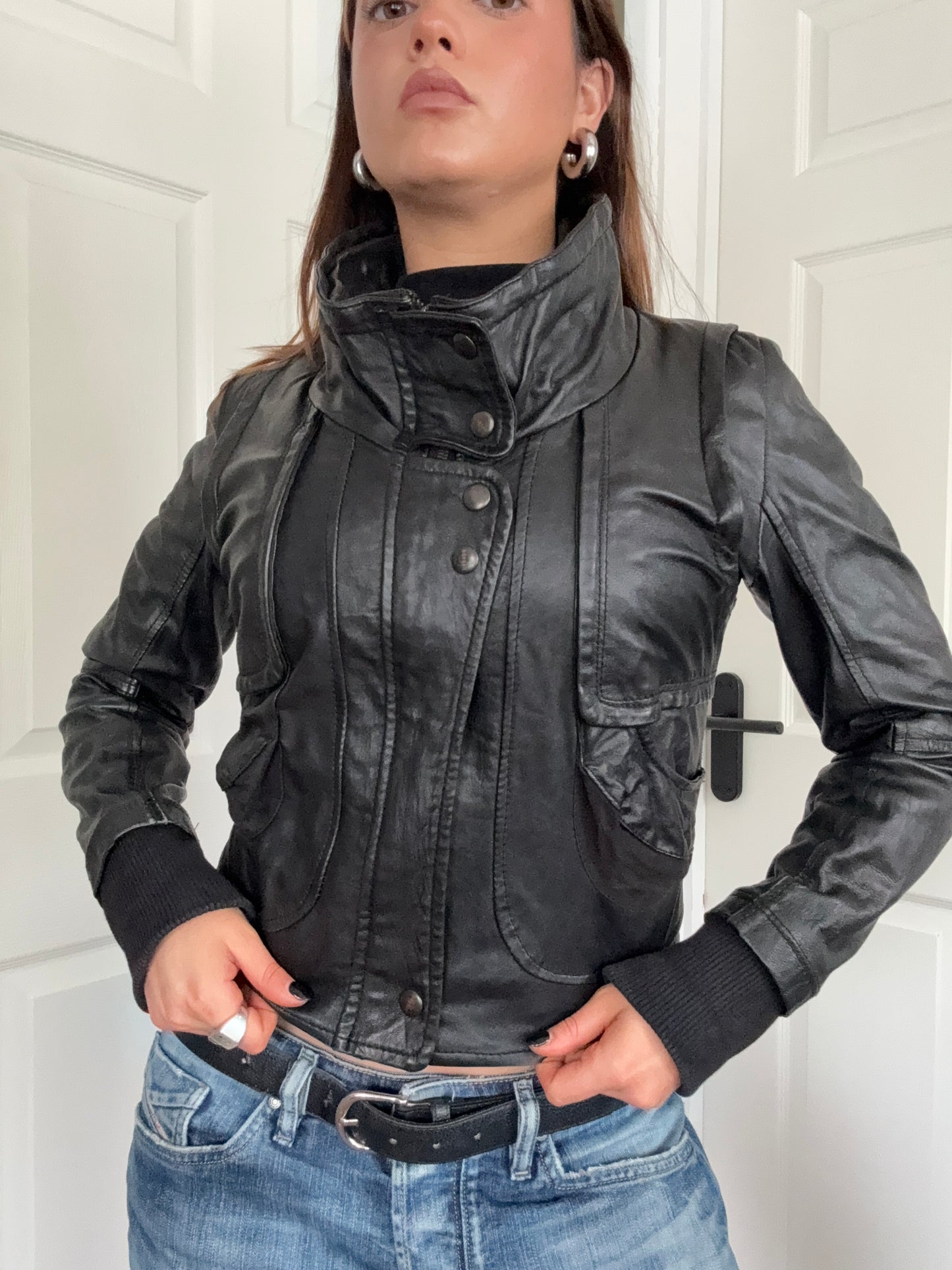 Morgan De Toi Leather Bomber Jacket (S)