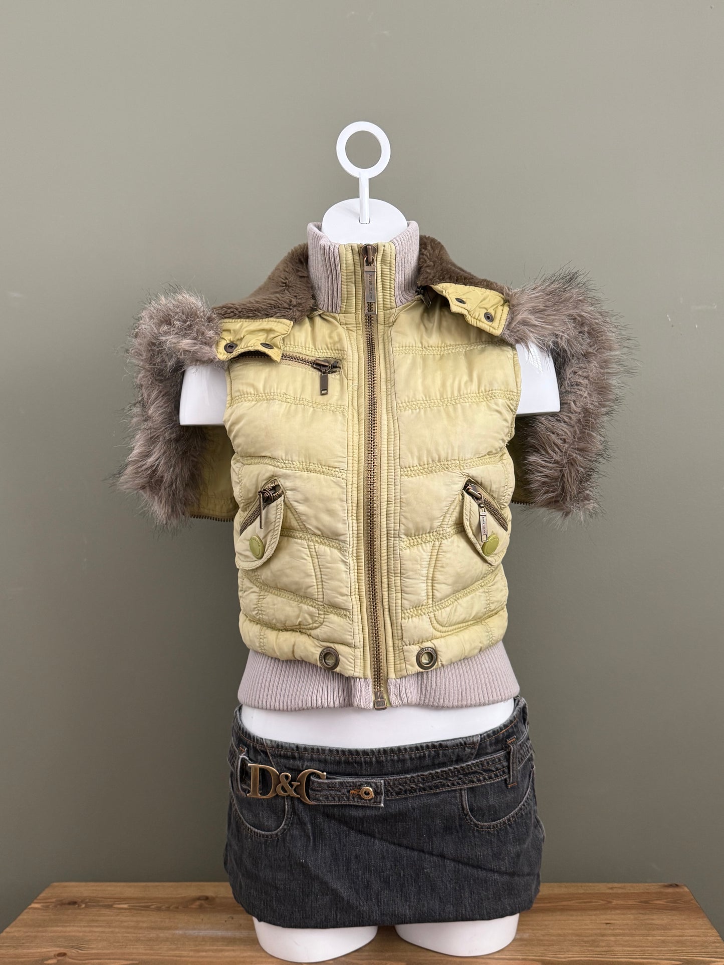 Y2K Lime Green Gilet (UK10)