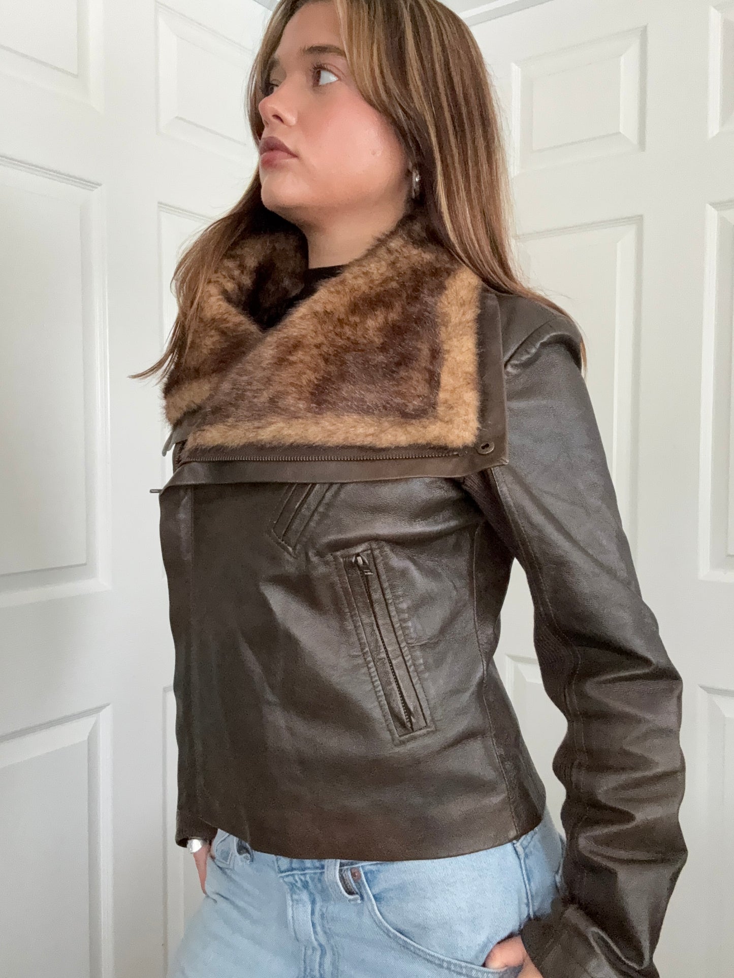 Morgan De Toi Leather Asymmetric Jacket (S)