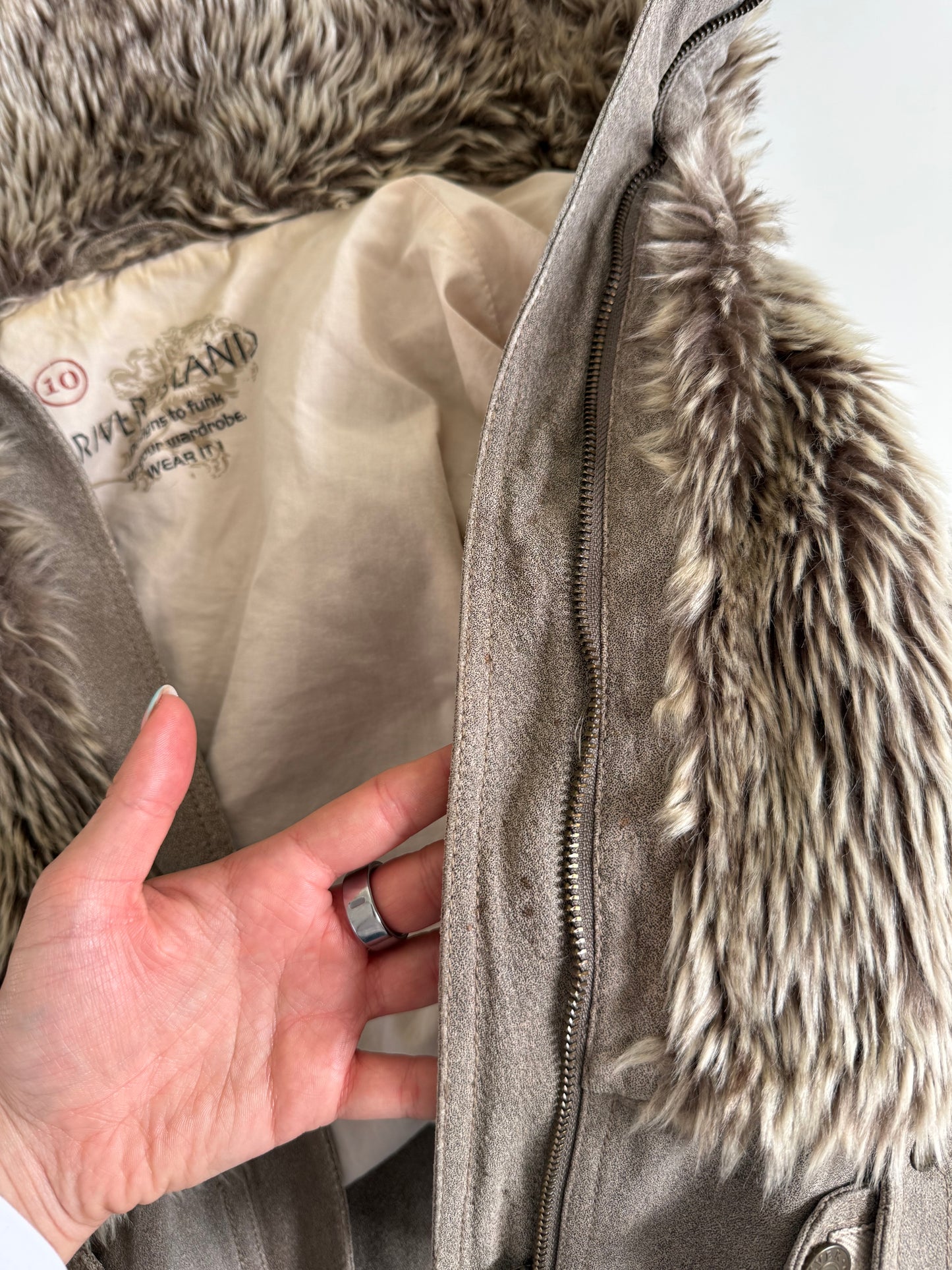 Faux Fur Bomber Jacket (UK10)