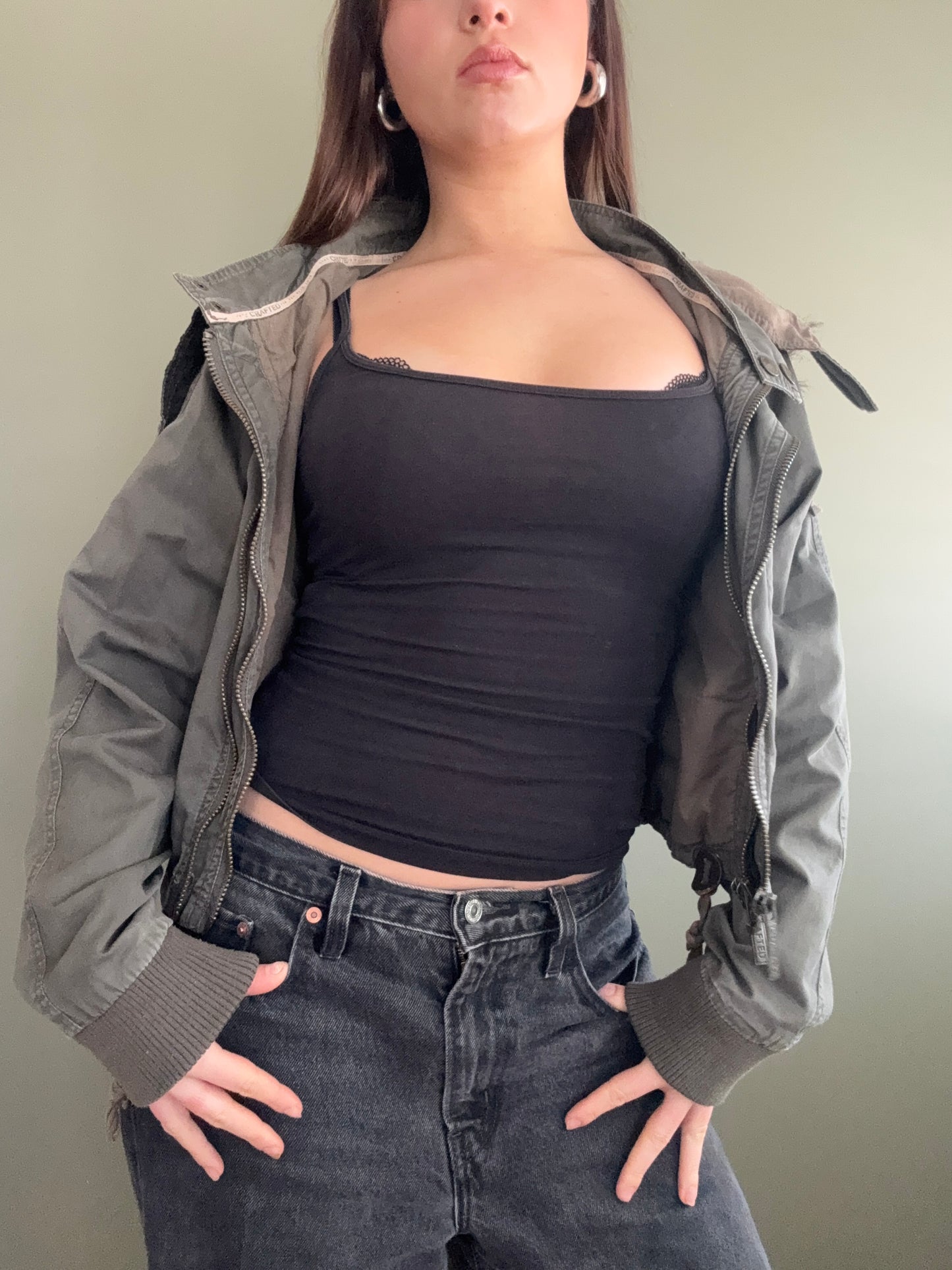 Khaki Bomber Jacket (UK6)