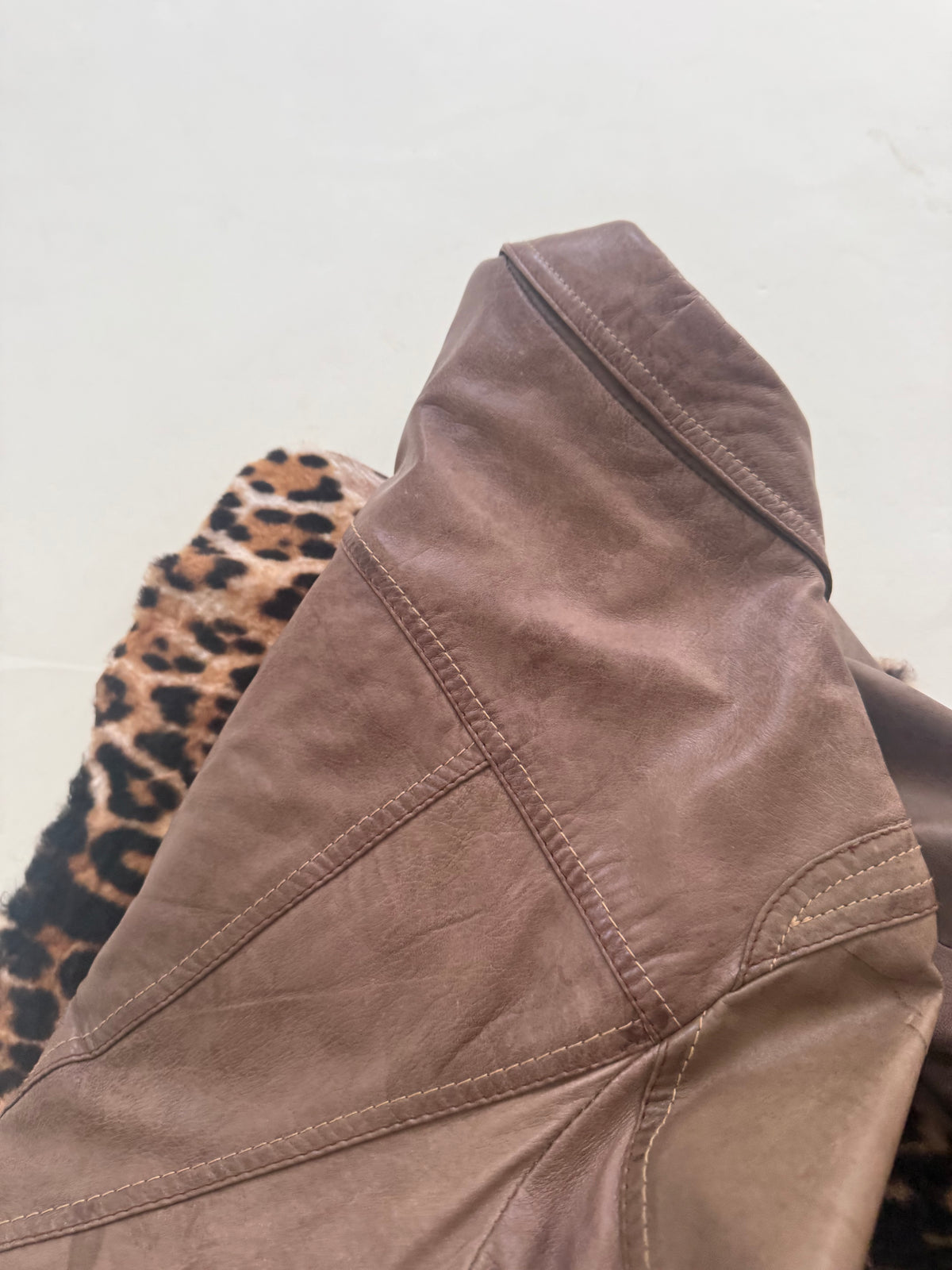 Vintage Leather Bomber Jacket (UK14)