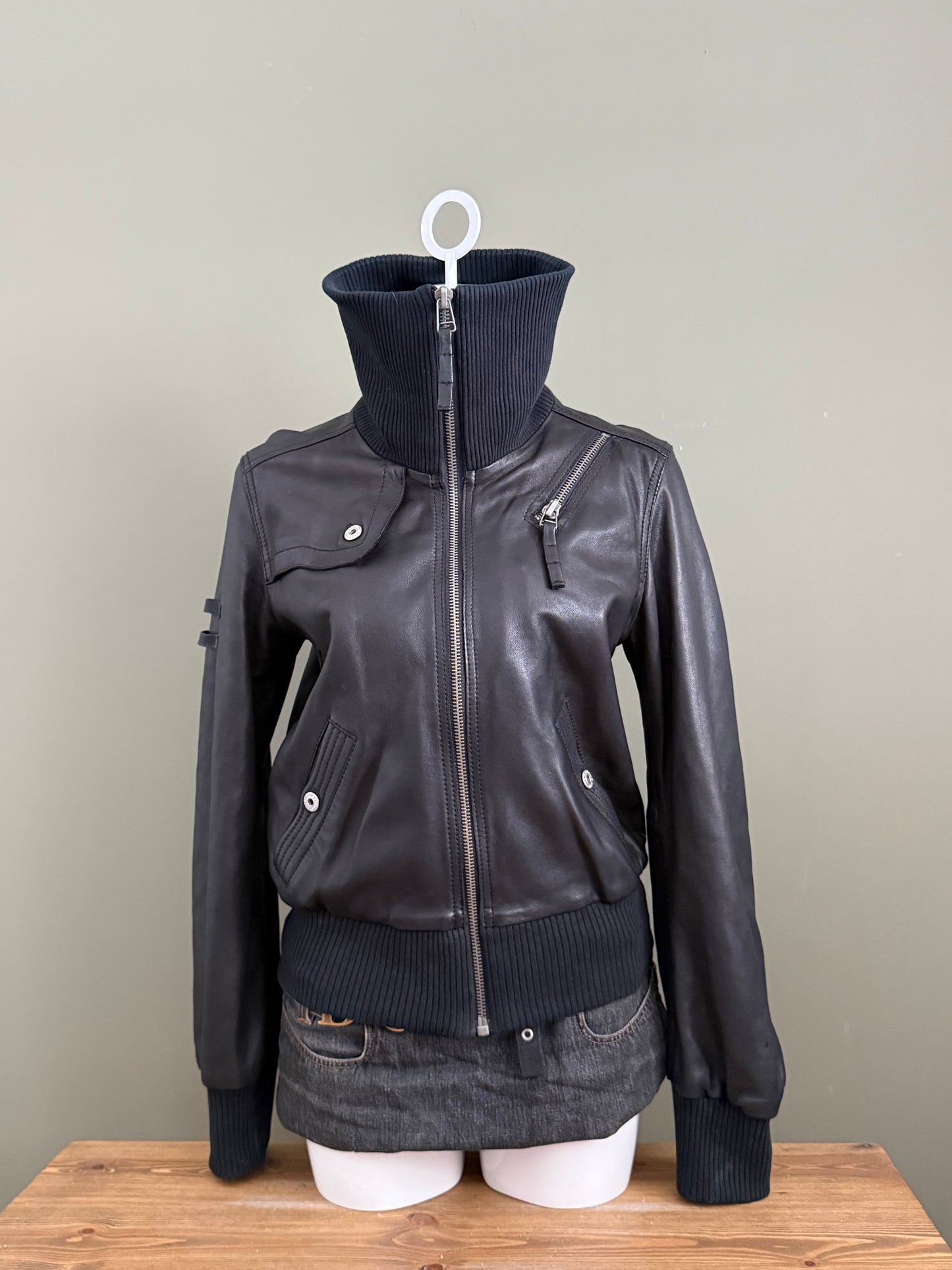 Diesel Leather Bomber Jacket (L)