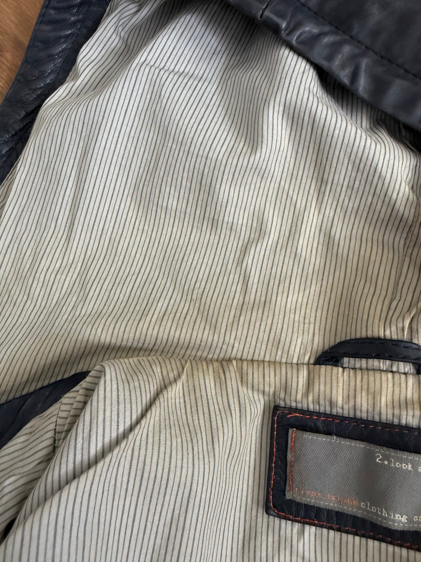 Leather Hooded Bomber Jacket (UK14)
