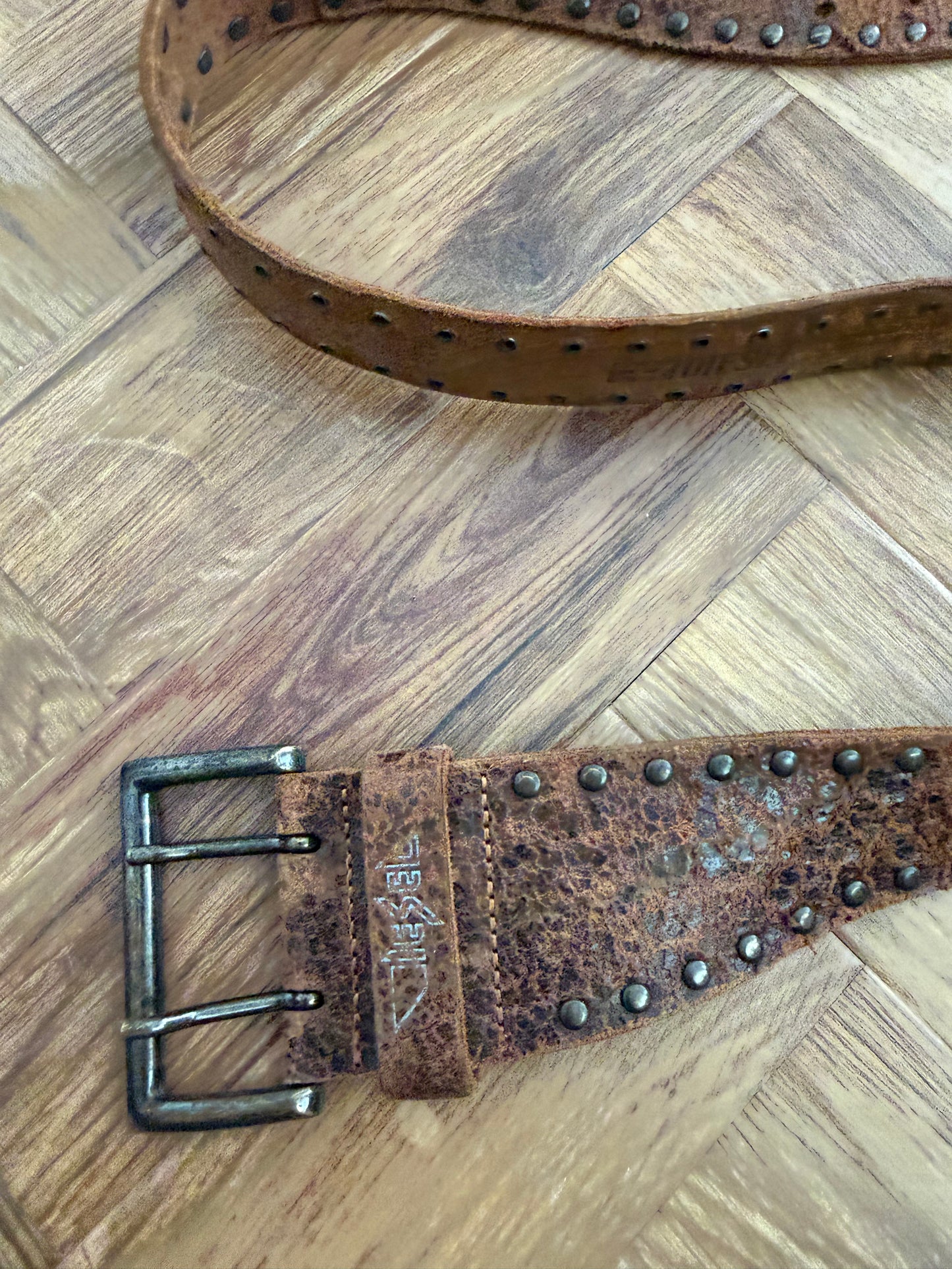 Leather Diesel Studded Belt (S)