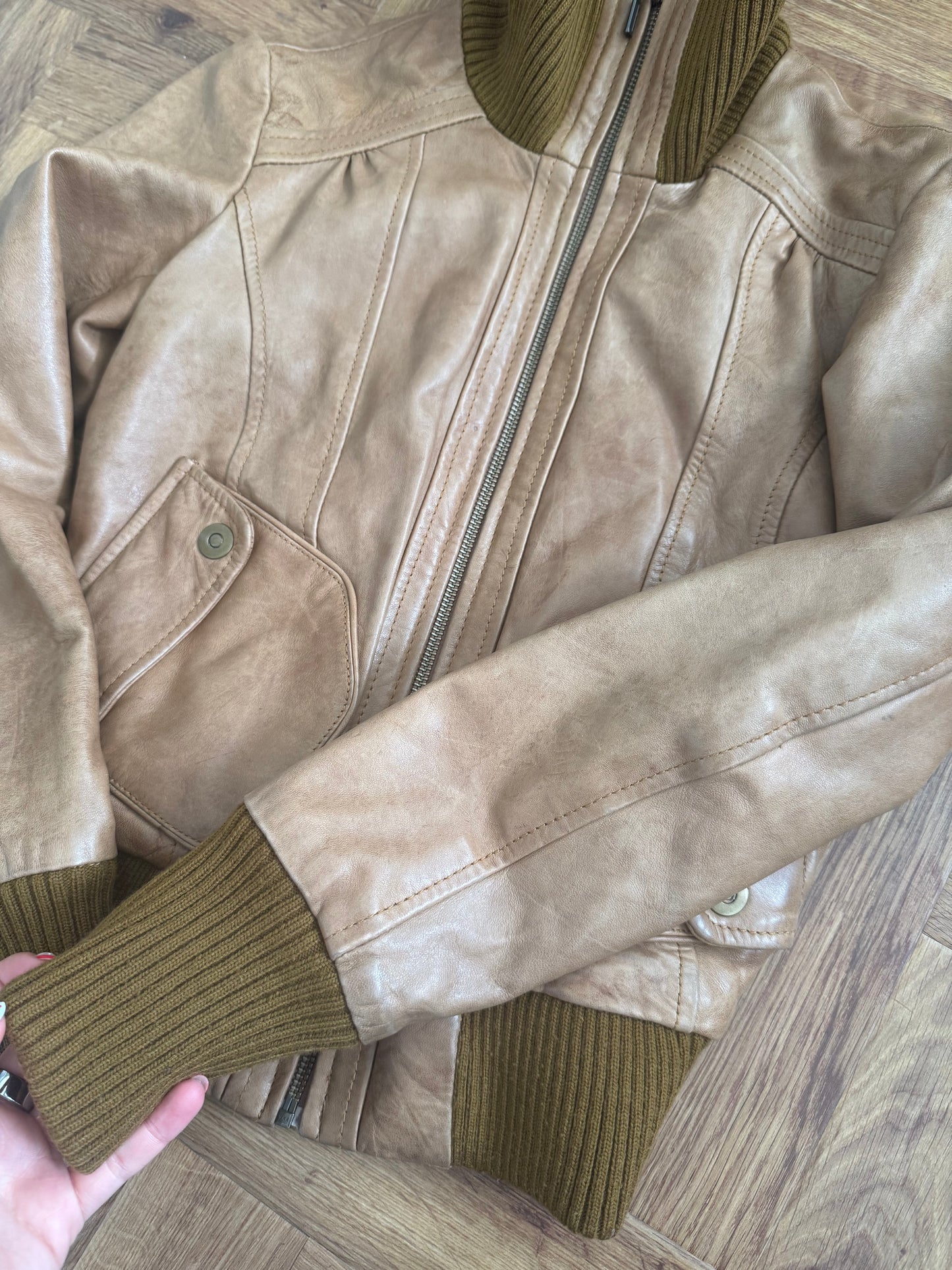 Fitted Leather Jacket (UK8)