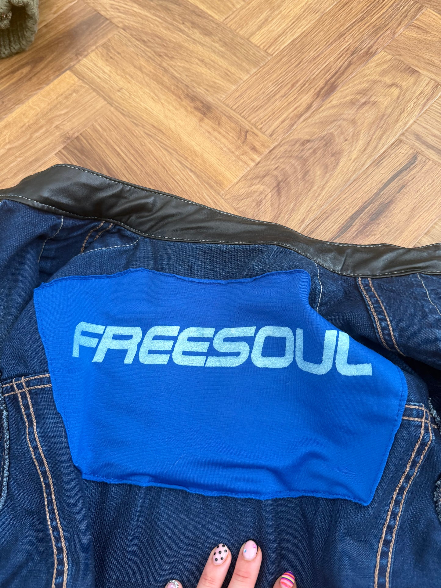 Denim Fitted Biker Jacket (M)