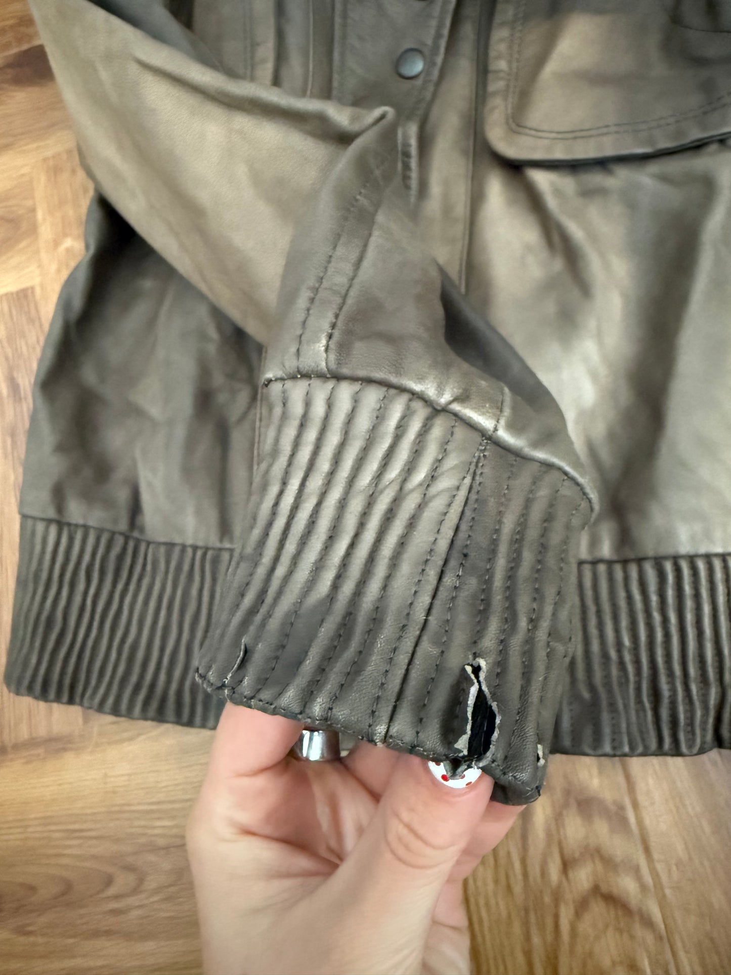 Allsaints Leather Fitted Jacket (UK8)