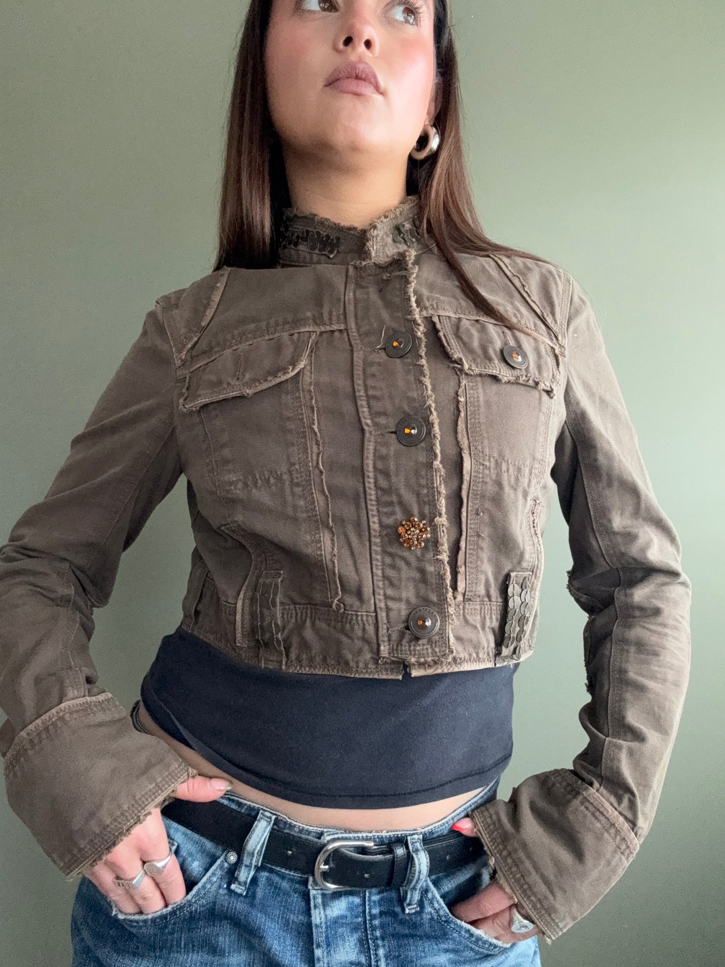 Y2K Cropped Jacket (UK12)