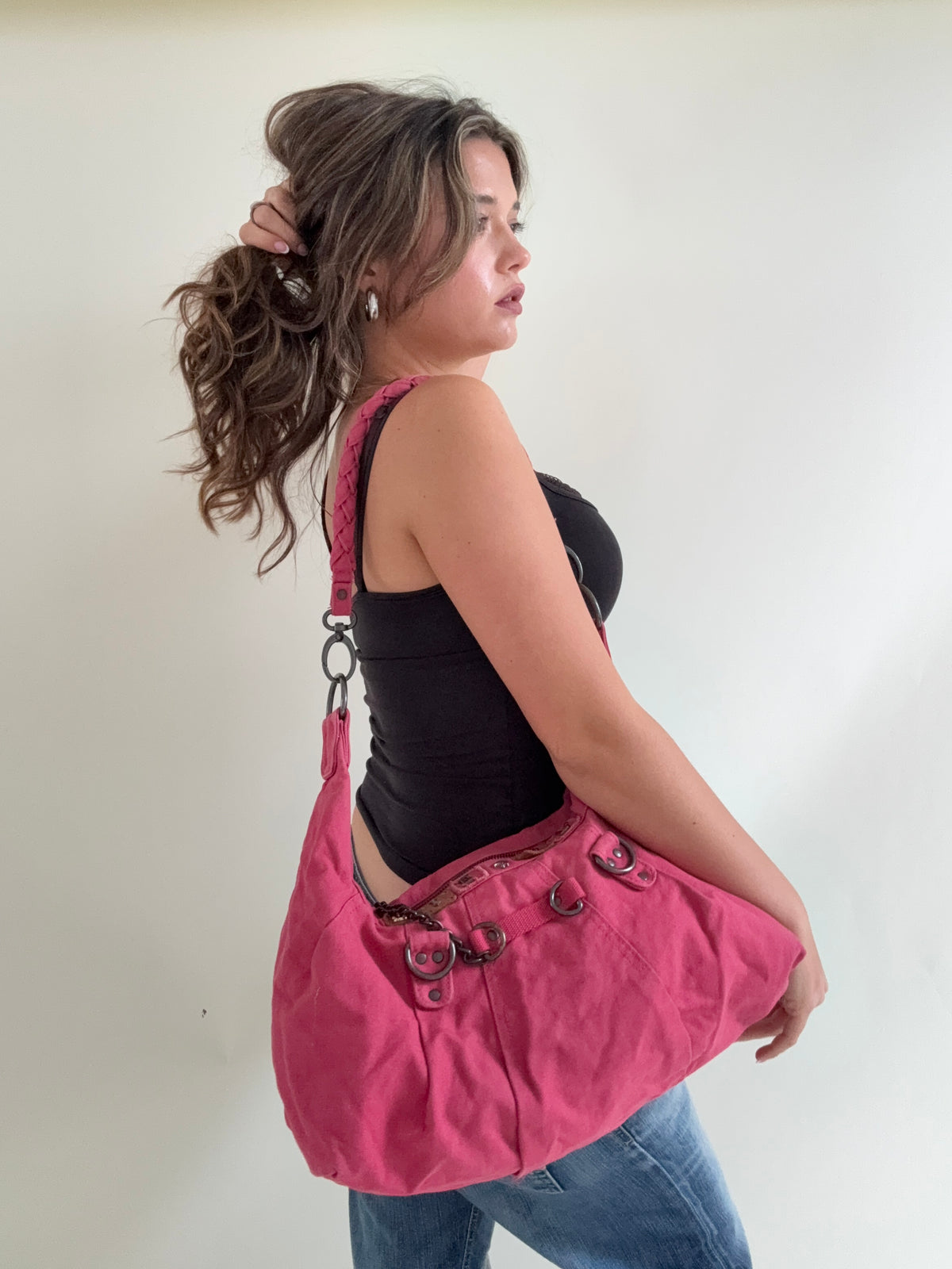 Vintage Diesel Pink Slouchy Handbag