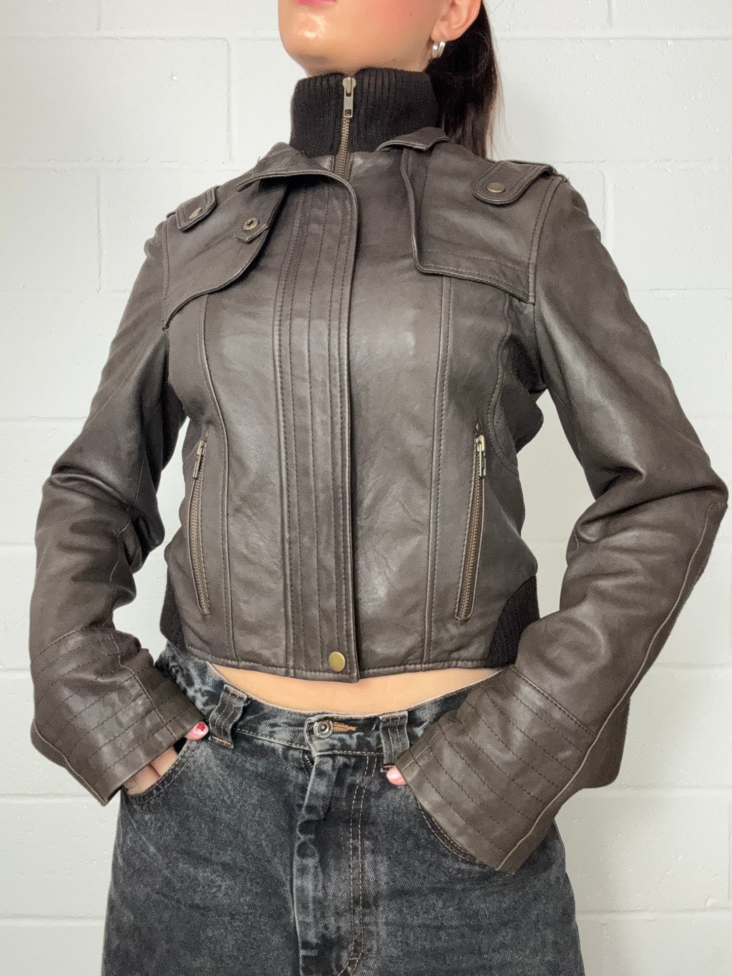 Brown Leather Jacket (M)