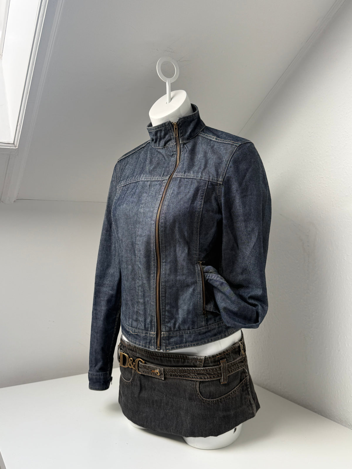 French Connection Asymmetric Denim Jacket (S)
