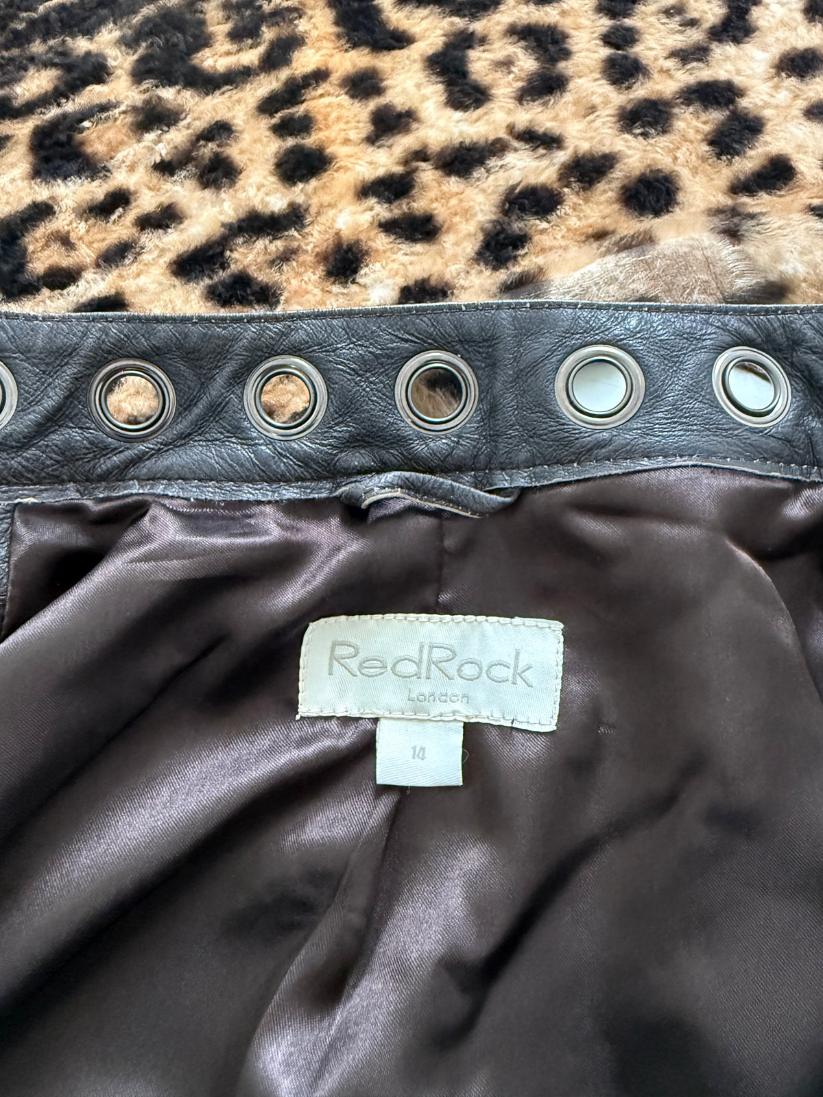 Vintage Leather Cropped Jacket (UK14)
