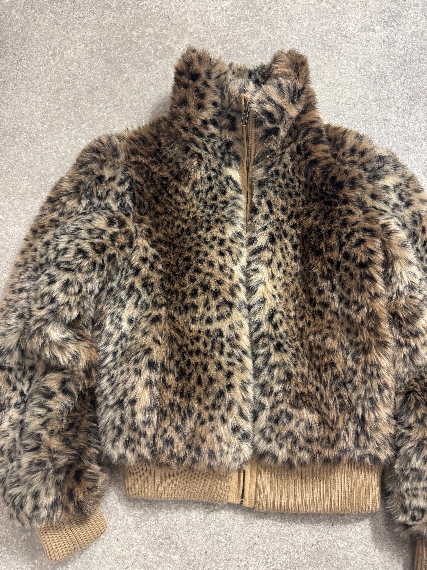 Leopard Faux Fur Jacket (UK8)