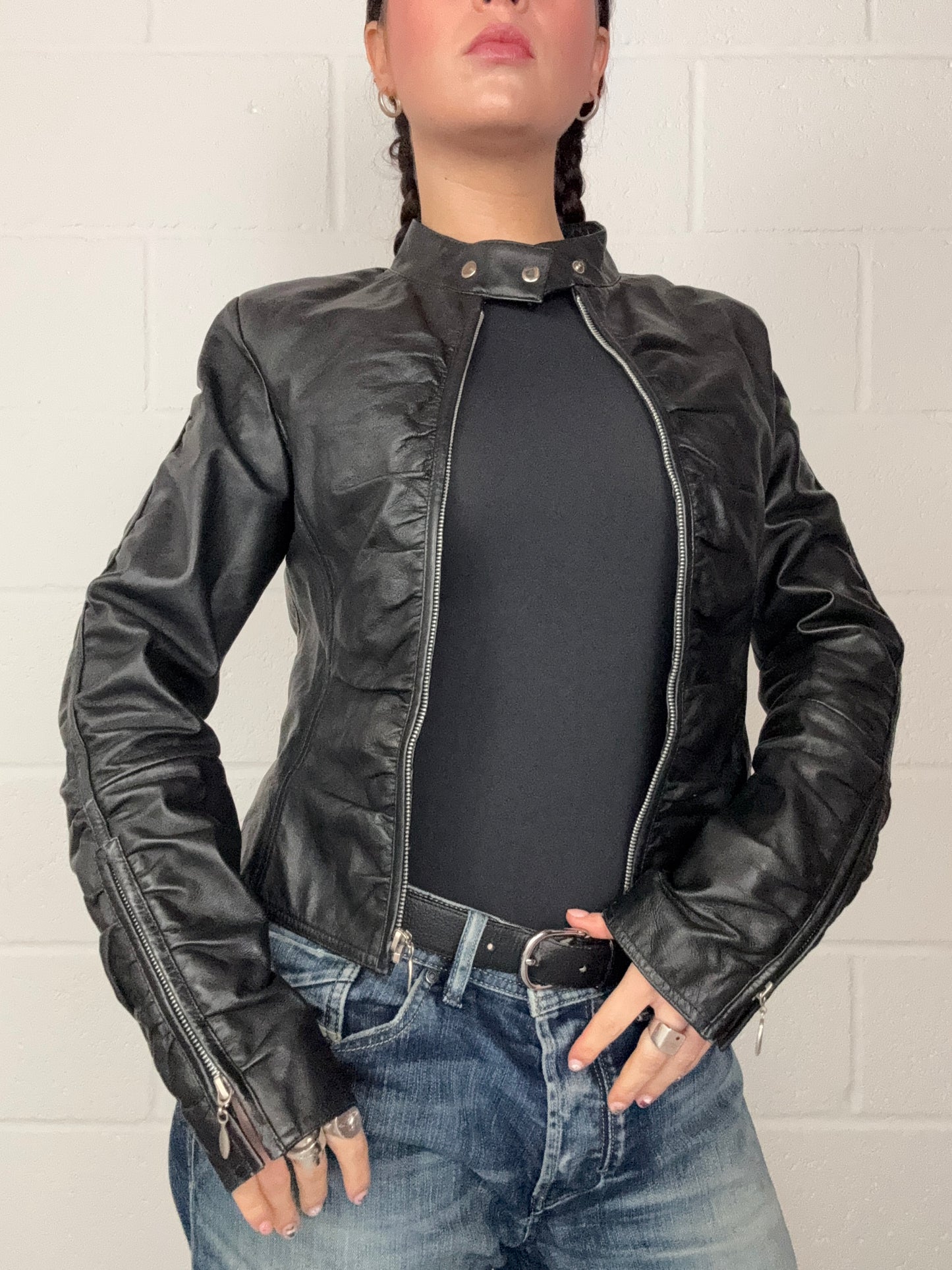 Leather Y2K Jacket (UK10)